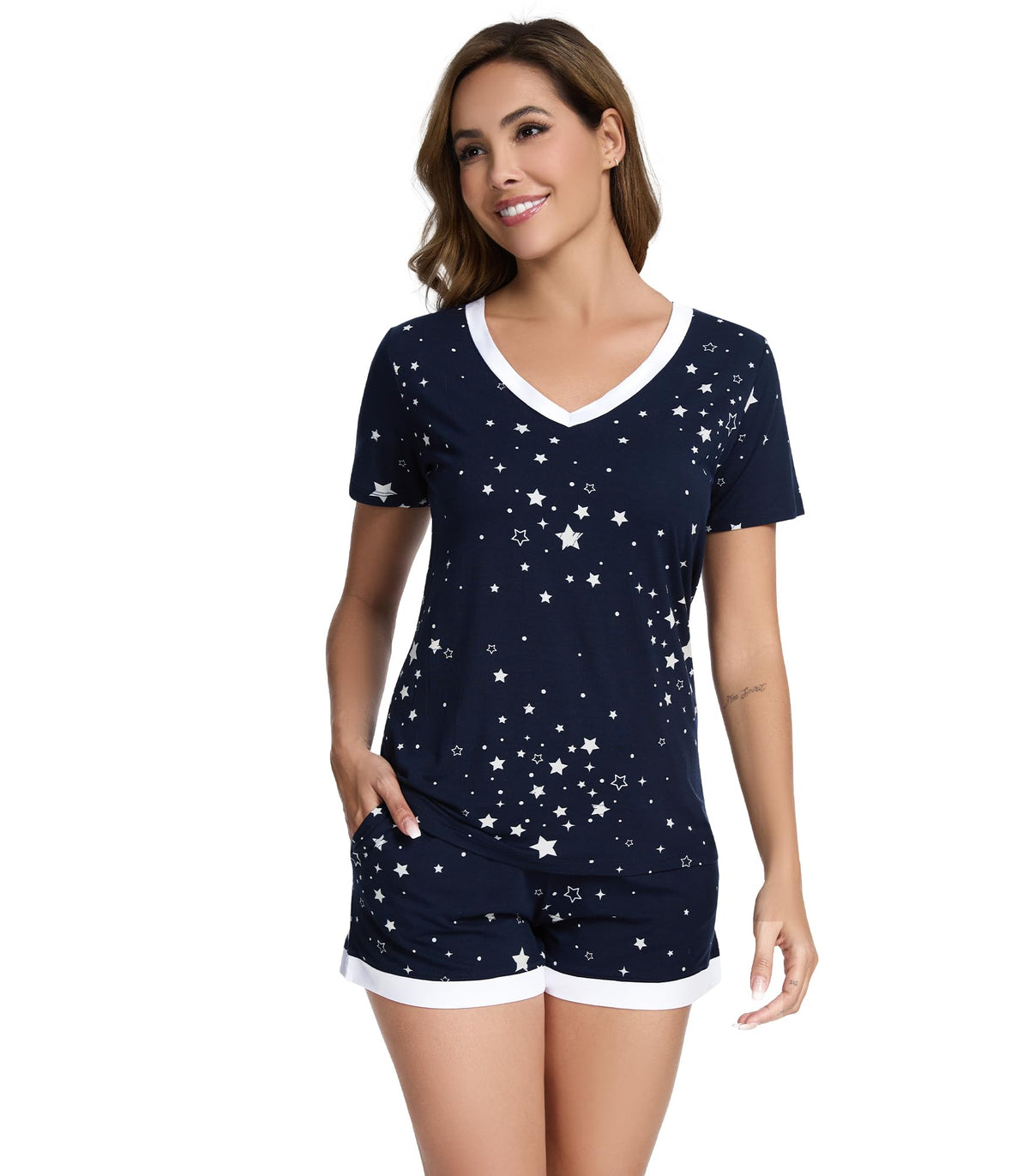 WiWi Bamboo Viscose Womens Pajamas Cooling Sleepwear for Hot Flashes S-4X