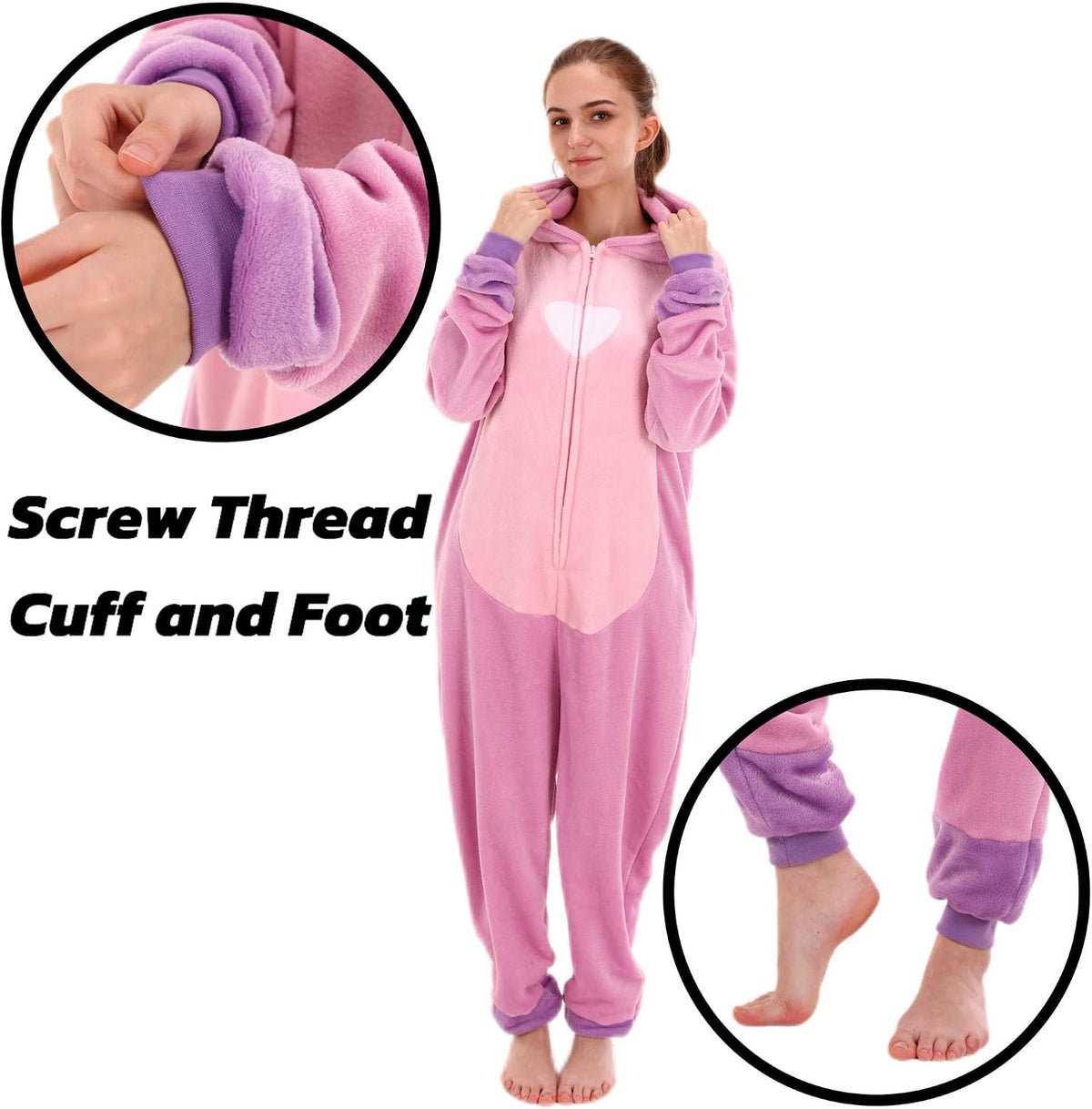 COSUSKET Snug Fit Unisex Adult Onesie Pajamas, Flannel Cosplay Animal One Piece Halloween Costume Sleepwear Homewear
