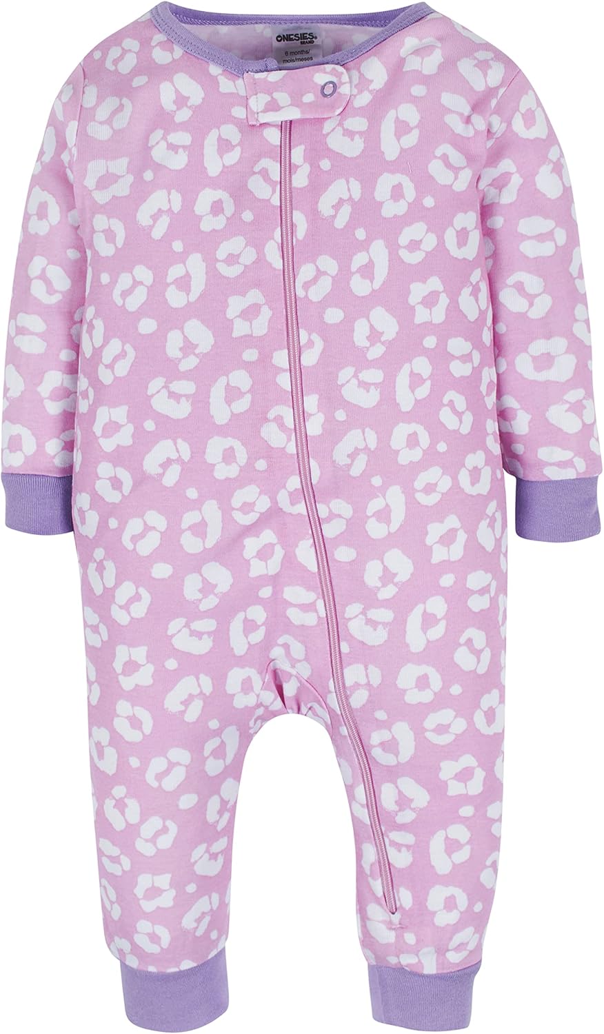 Onesies Brand Baby Girls 3-Pack Snug Fit One Piece Cotton Pajamas