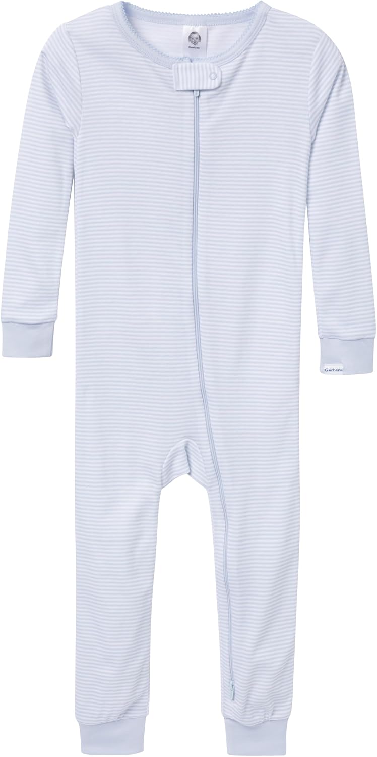 Gerber Baby Girls 3-Pack Snug Fit Footless One Piece Cotton Pajamas