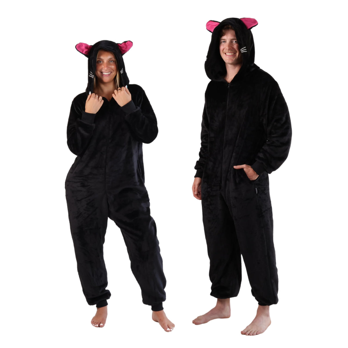 Funziez! Slim Fit Adult Onesie - Animal Costume - Plush Unisex Halloween One Piece Cosplay Suit for Women and Men