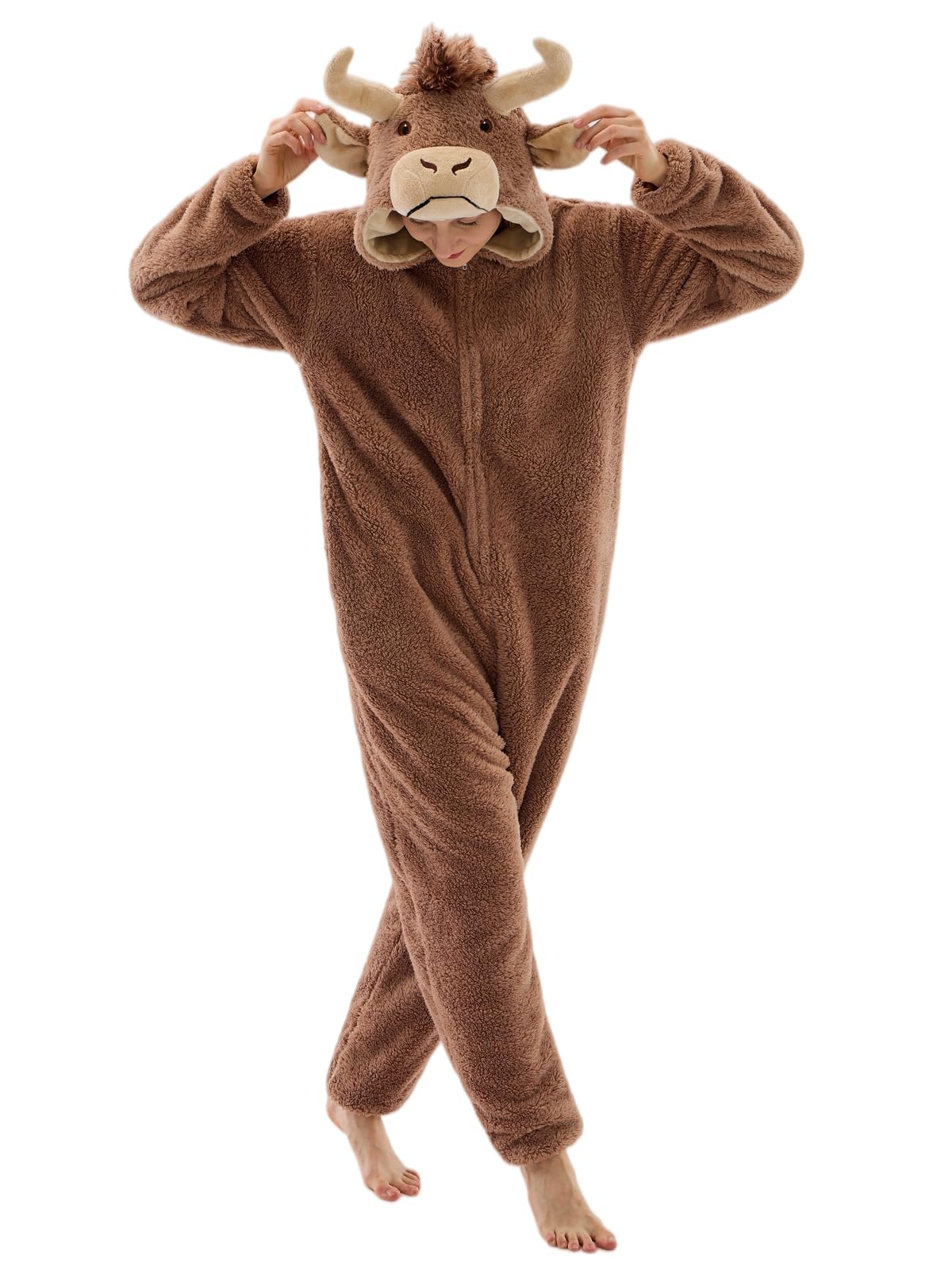 Unisex Adult Onesie Pajamas Animal One Piece Snug Fit Halloween Costume Sleepwear Homewear