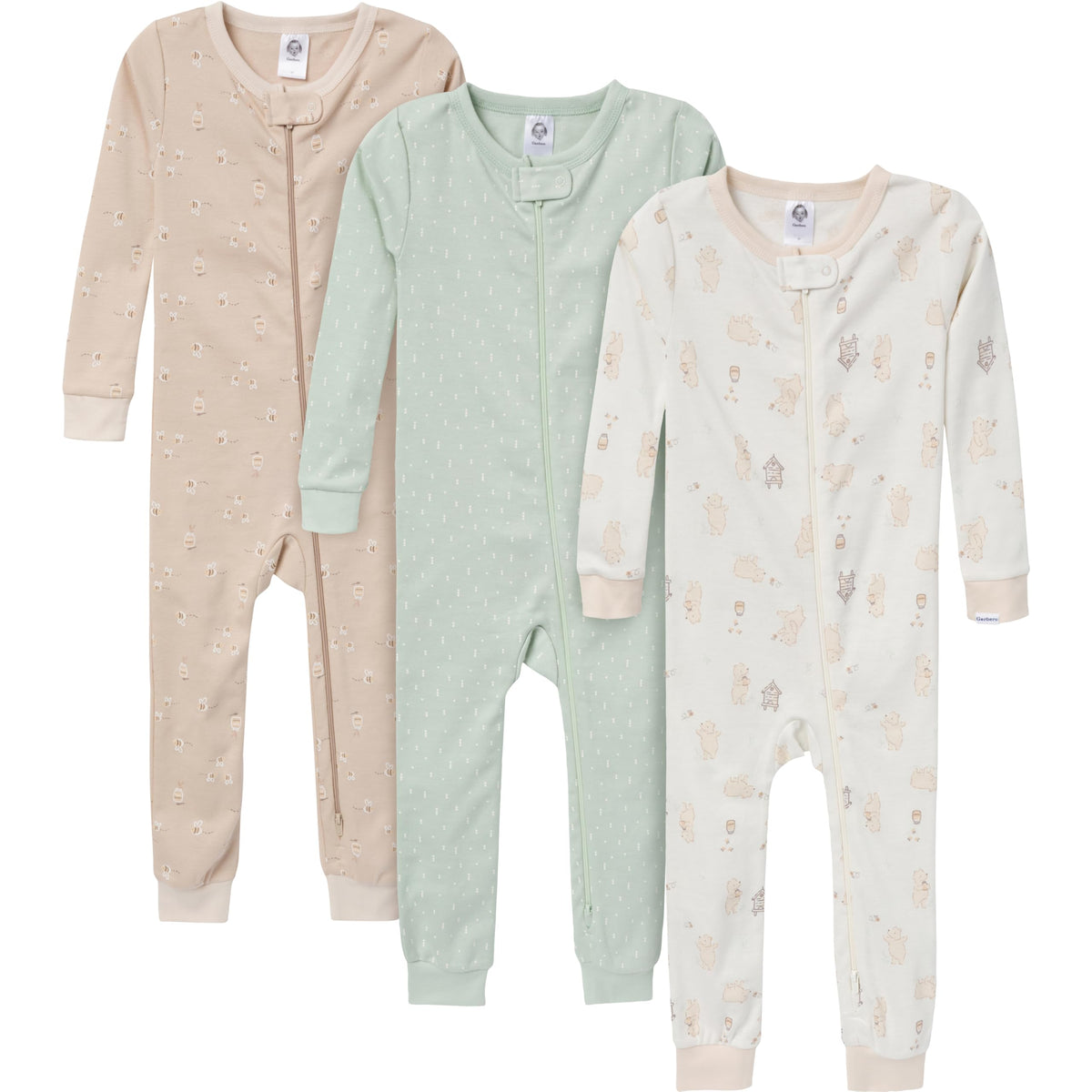 Gerber Baby Boys 3-Pack Snug Fit Footless One Piece Cotton Pajamas