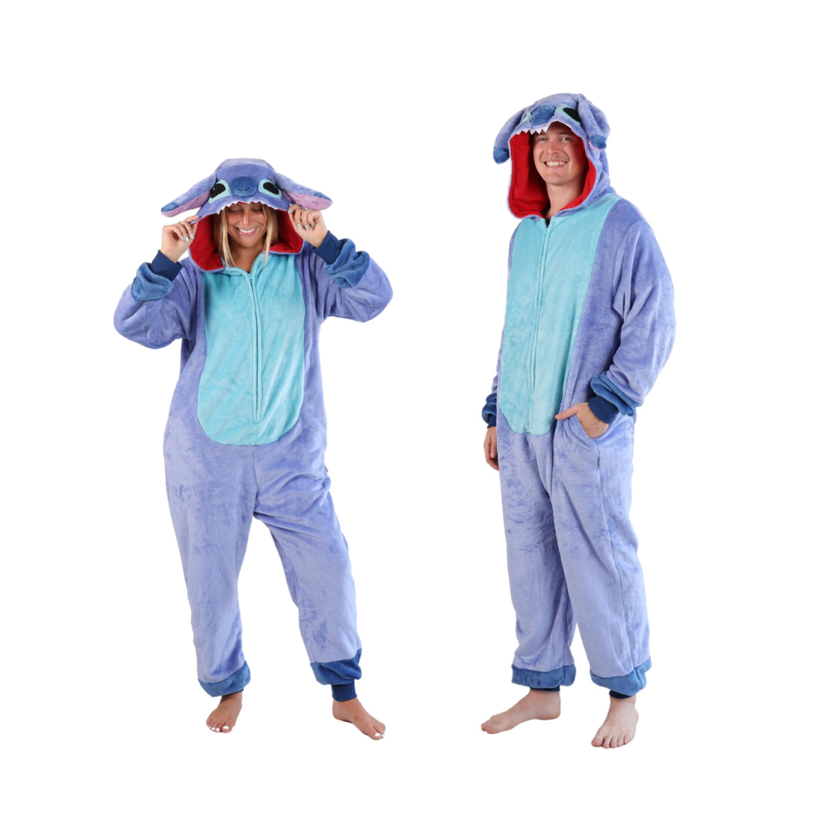 Funziez! Slim Fit Adult Onesie - Animal Costume - Plush Unisex Halloween One Piece Cosplay Suit for Women and Men