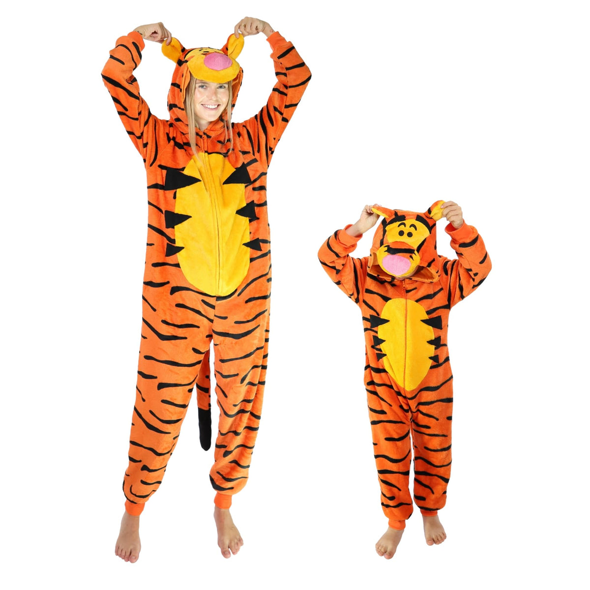 Funziez! Slim Fit Adult Onesie - Animal Costume - Plush Unisex Halloween One Piece Cosplay Suit for Women and Men
