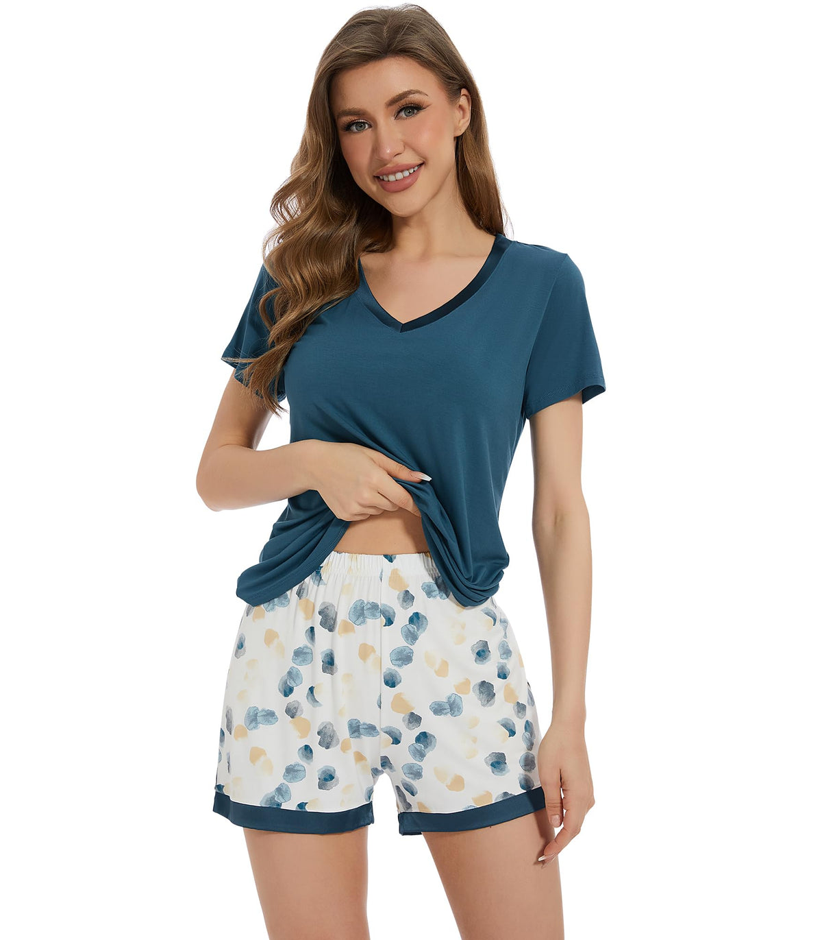 WiWi Bamboo Viscose Womens Pajamas Cooling Sleepwear for Hot Flashes S-4X