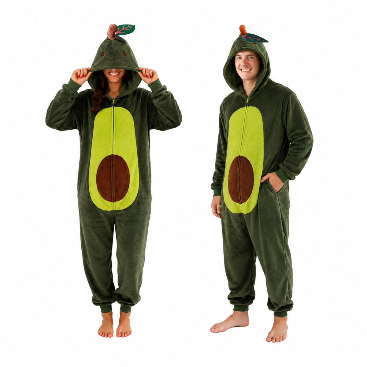 Funziez! Slim Fit Adult Onesie - Animal Costume - Plush Unisex Halloween One Piece Cosplay Suit for Women and Men