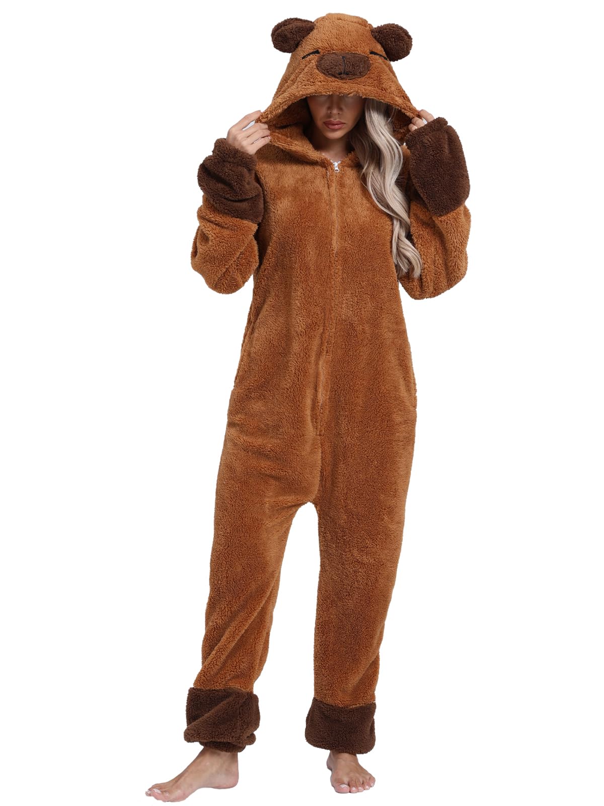 Adult Onesie Pajamas Animal One Piece Costume Halloween Cosplay for Women Men