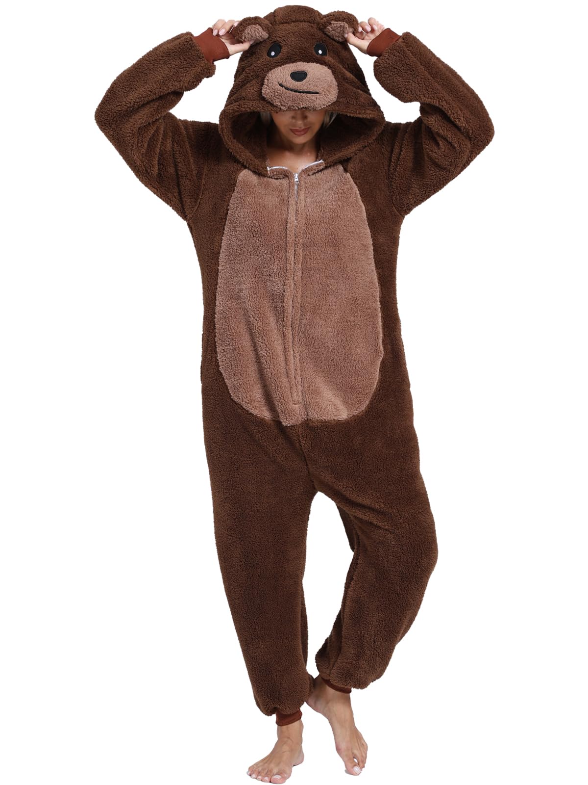 Adult Onesie Pajamas Animal One Piece Costume Halloween Cosplay for Women Men
