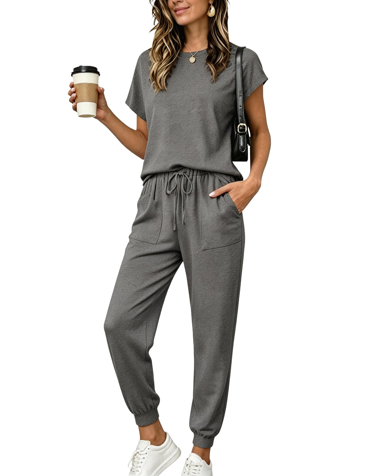 Ekouaer Womens Pajama Sets 100% Cotton Pjs 2 Piece Jogger Pants Lounge Sets