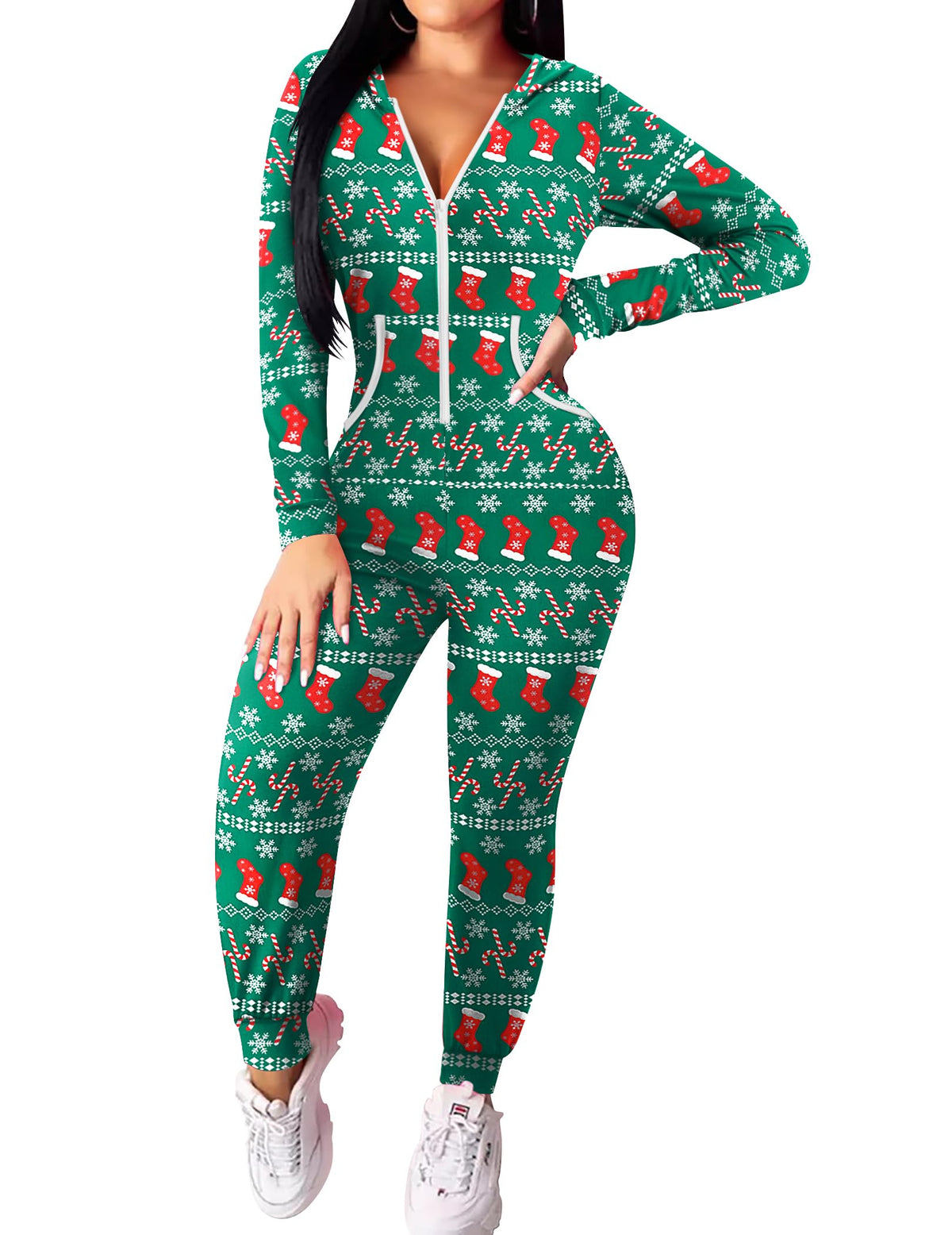 Ekouaer Halloween Onesie for Women Hooded Jumpsuit Sexy One Piece Pajamas