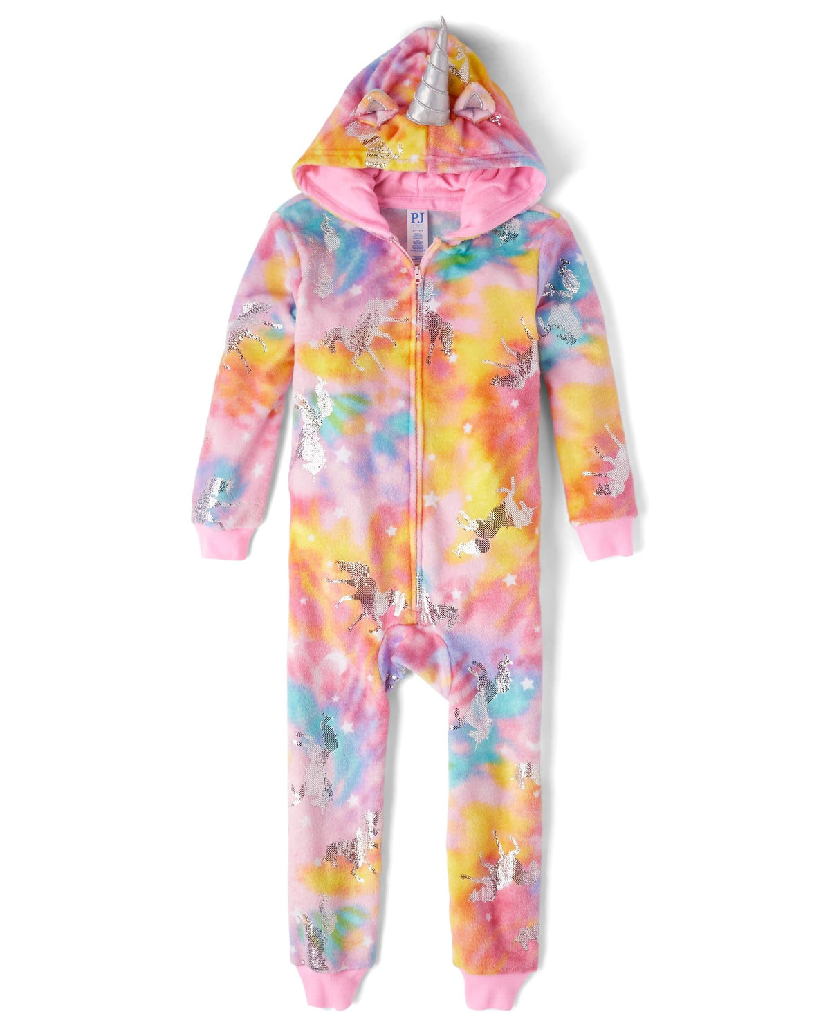 The Children's Place Girls' Long Sleeve Fleece Zip Up One Piece Pajama