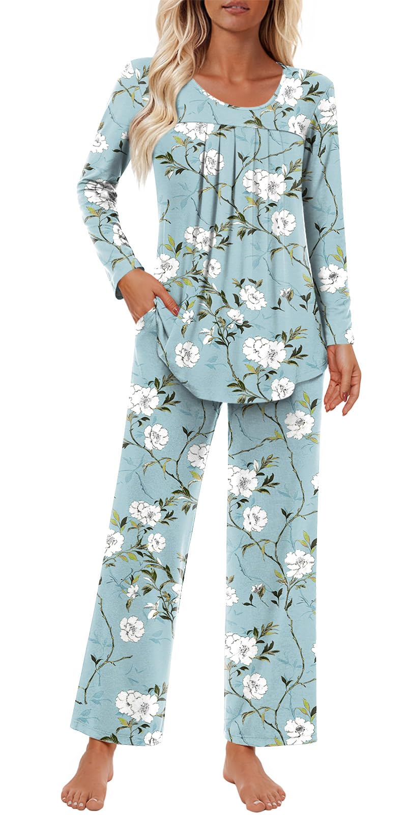 Findsweet Pajama Sets Women 2 Piece Long Sleeve Lounge Pj Sets Fall Outfits