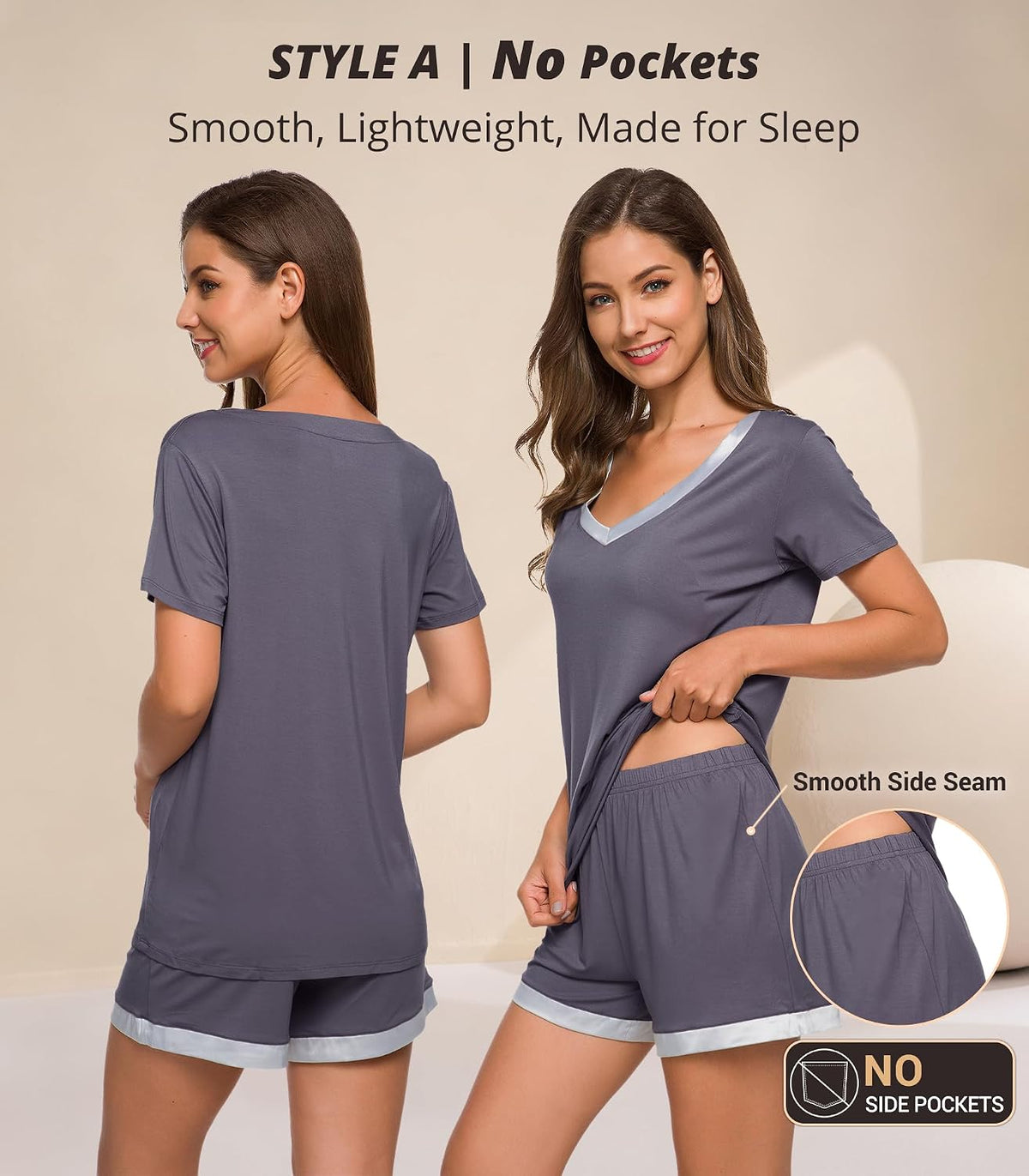WiWi Bamboo Viscose Womens Pajamas Cooling Sleepwear for Hot Flashes S-4X