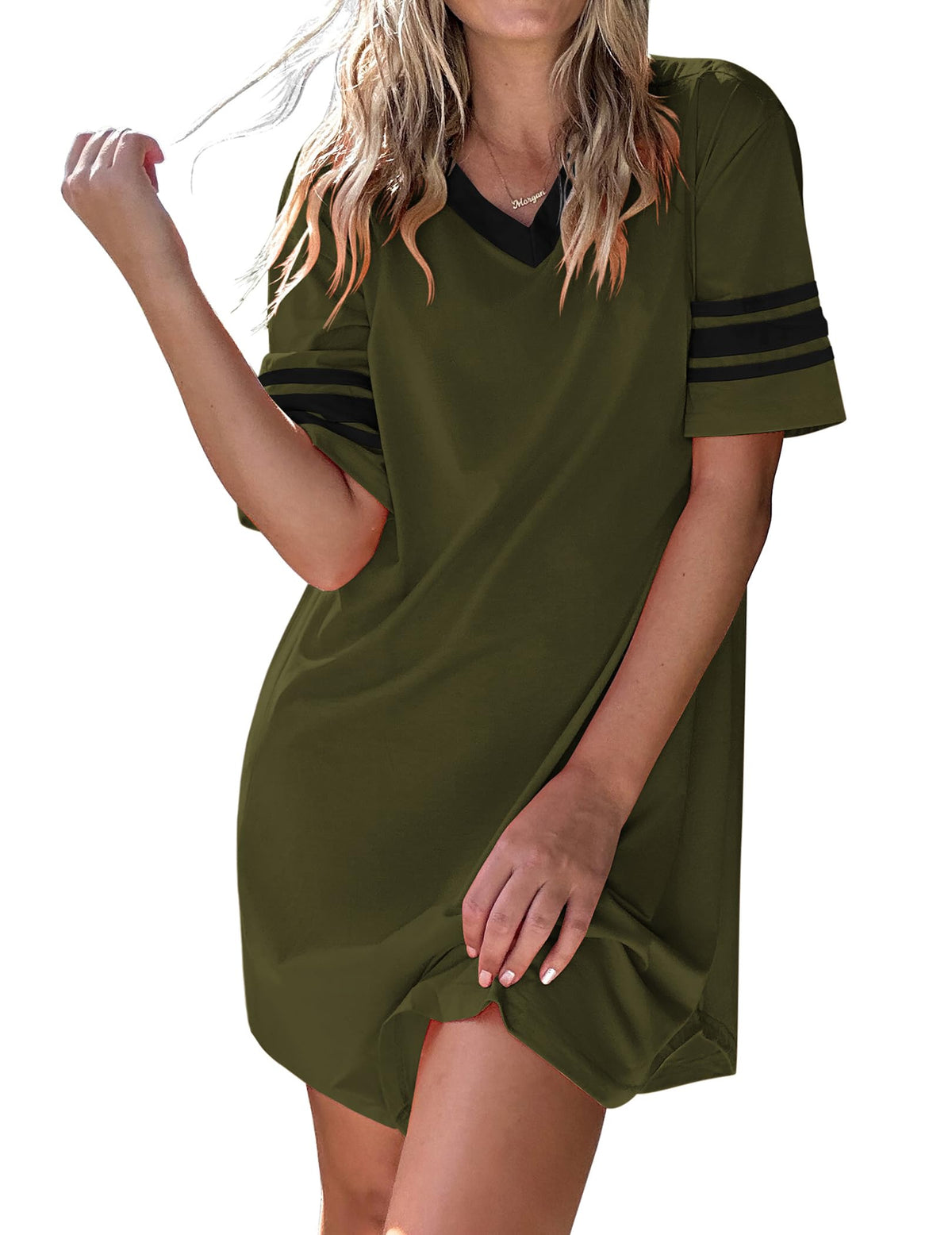 Ekouaer Nightgowns for Women Cotton Night Gowns Short Sleeve Sleepwear