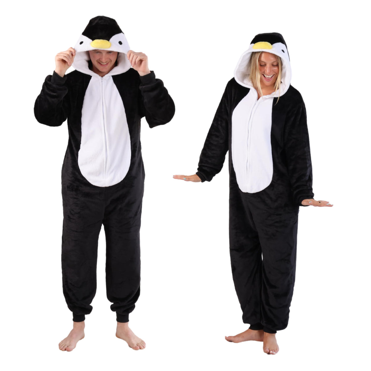 Funziez! Slim Fit Adult Onesie - Animal Costume - Plush Unisex Halloween One Piece Cosplay Suit for Women and Men