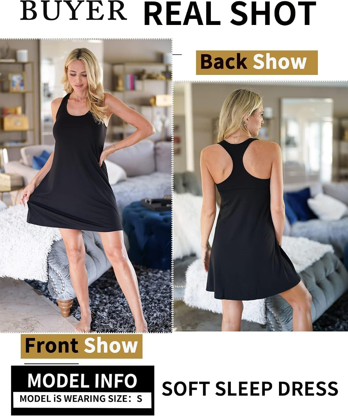 Avidlove Women Racerback Tank Nightgown Sleeveless Chemise Soft Sleep Dress