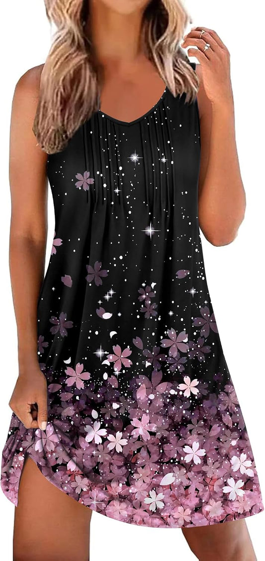 Ekouaer Nightgowns for Women Sleeveless Sleep Shirt Tank V Neck Night Gown