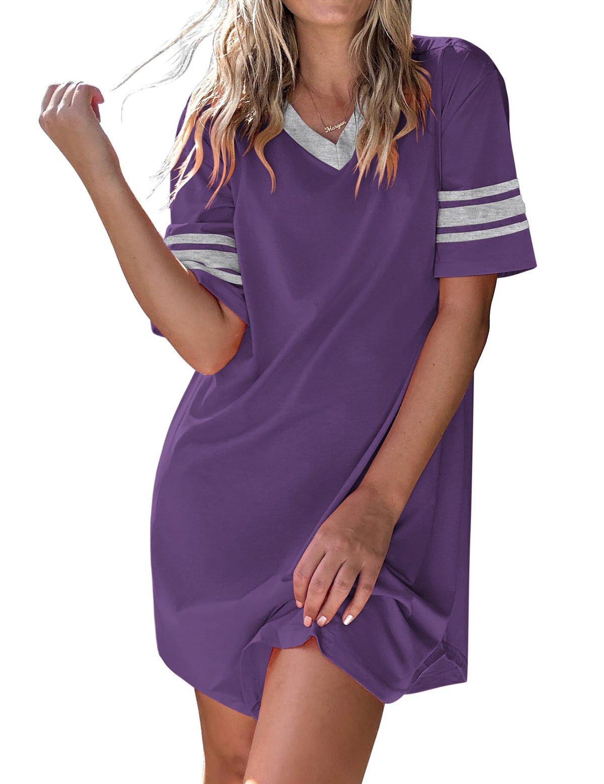 Ekouaer Nightgowns for Women Cotton Night Gowns Short Sleeve Sleepwear