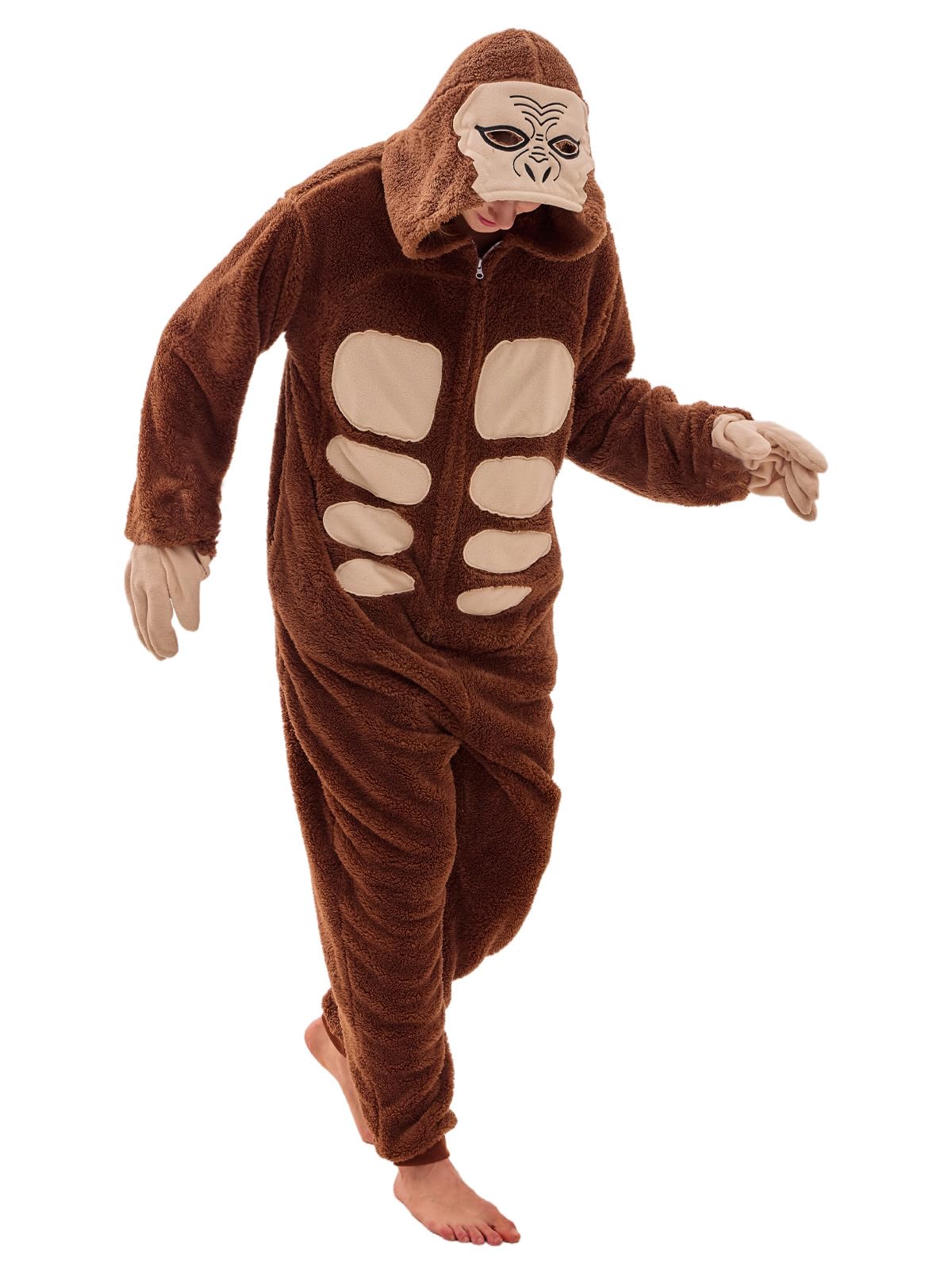 Unisex Adult Onesie Pajamas Animal One Piece Snug Fit Halloween Costume Sleepwear Homewear