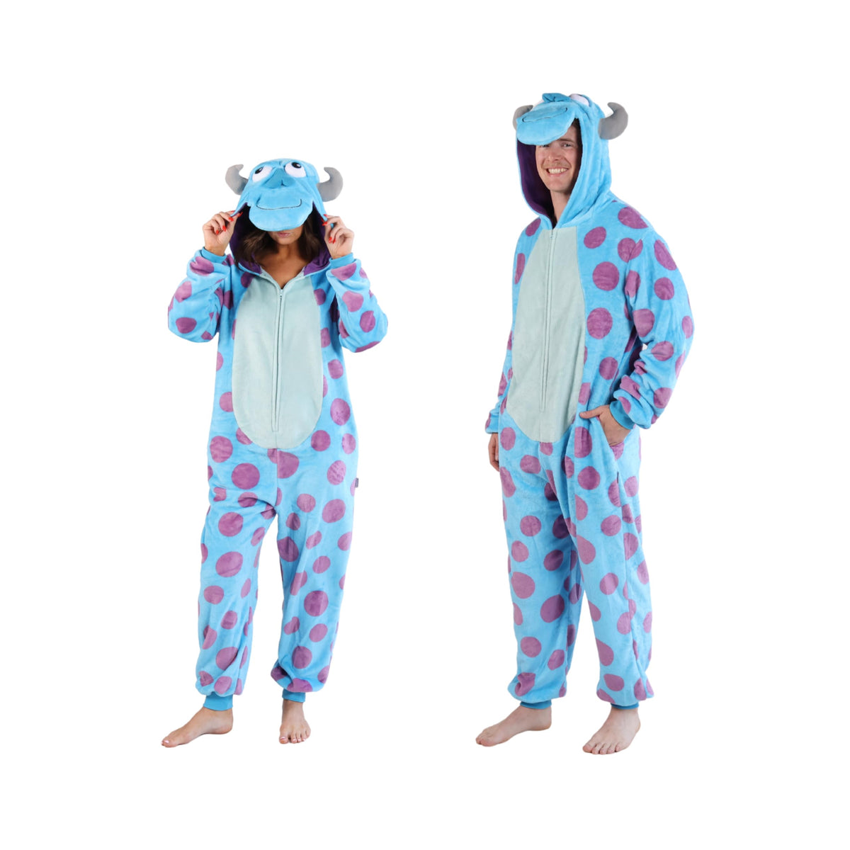 Funziez! Slim Fit Adult Onesie - Animal Costume - Plush Unisex Halloween One Piece Cosplay Suit for Women and Men