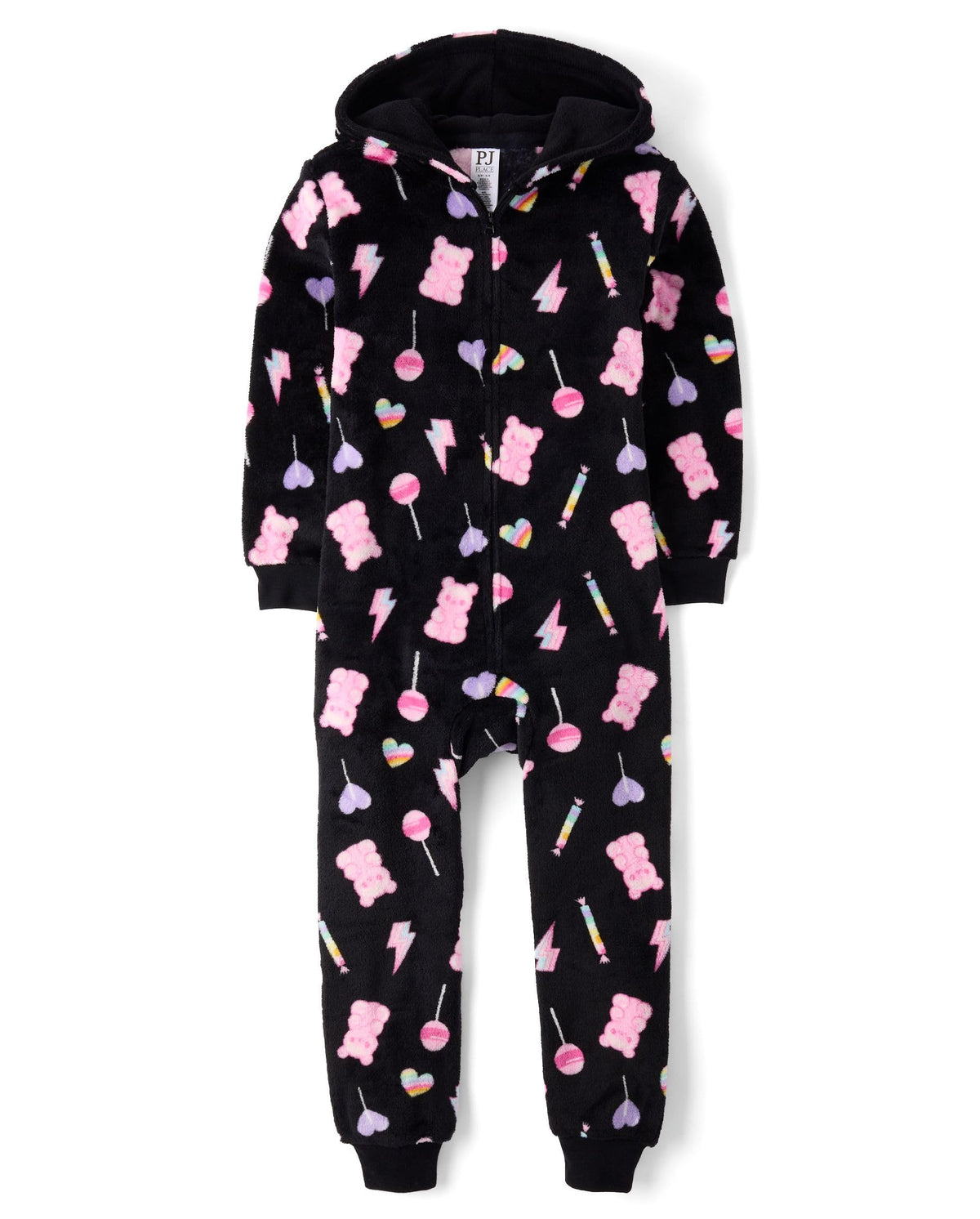 The Children's Place Girls' Long Sleeve Fleece Zip Up One Piece Pajama