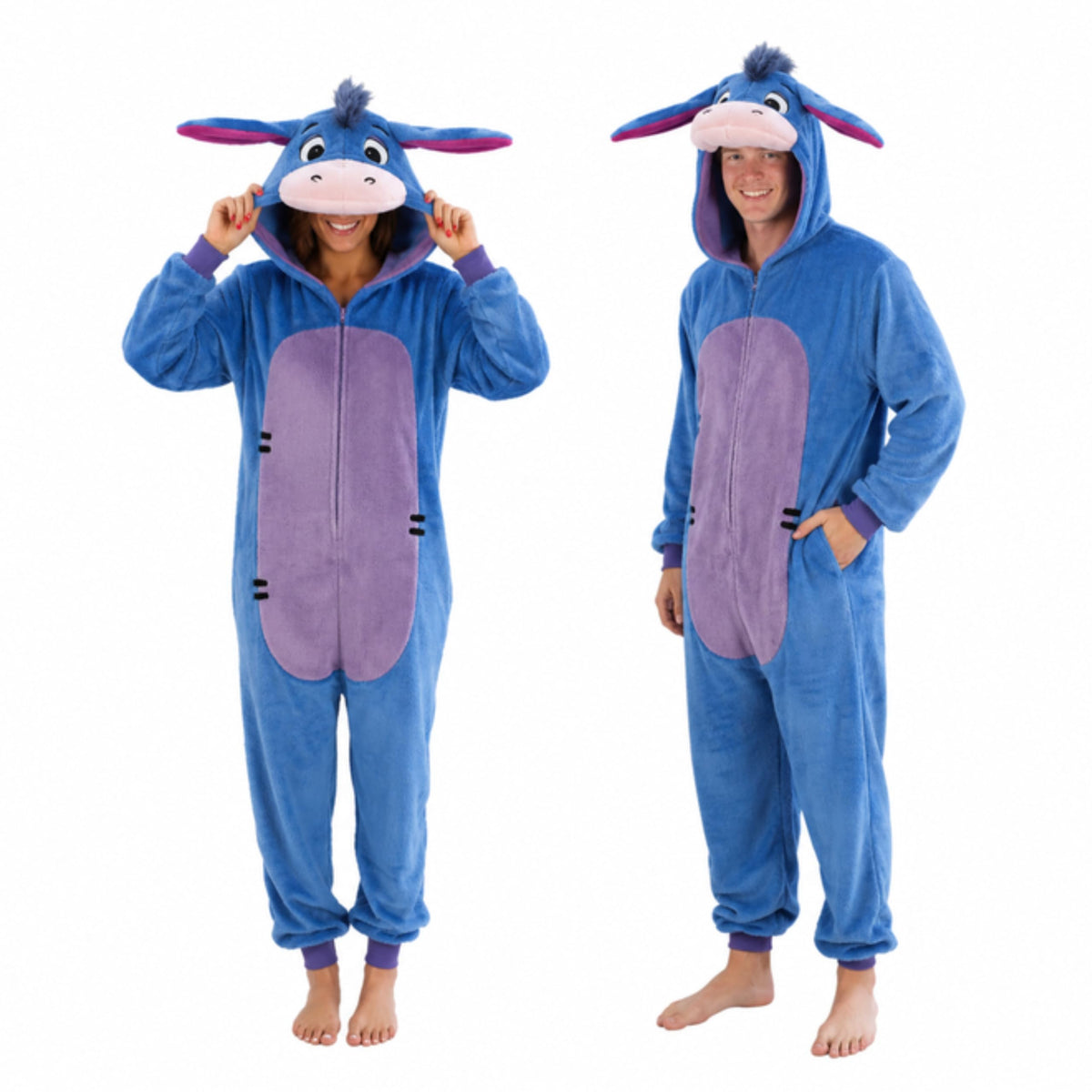 Funziez! Slim Fit Adult Onesie - Animal Costume - Plush Unisex Halloween One Piece Cosplay Suit for Women and Men