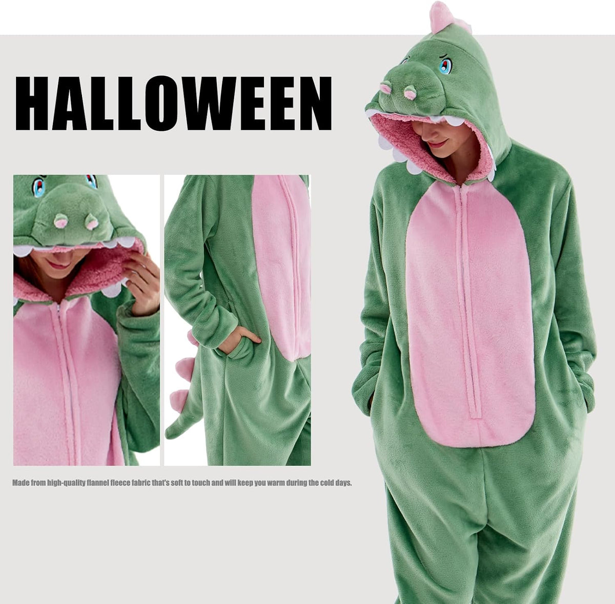 Unisex Adult Onesie Pajamas Animal One Piece Snug Fit Halloween Costume Sleepwear Homewear