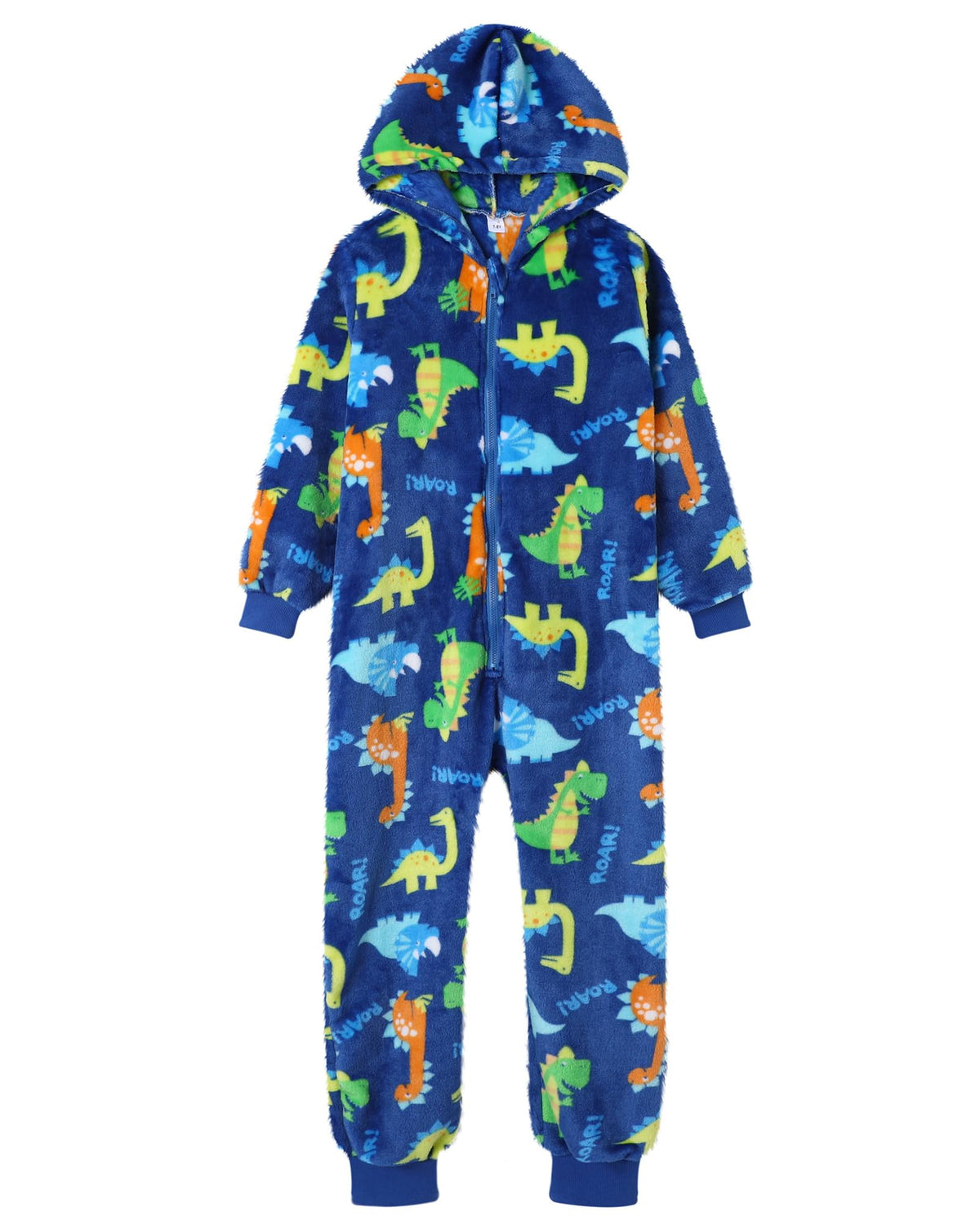 Boys Onesie Pajamas Cute Long Sleeve Fleece Jumpsuit with Hooded Fall