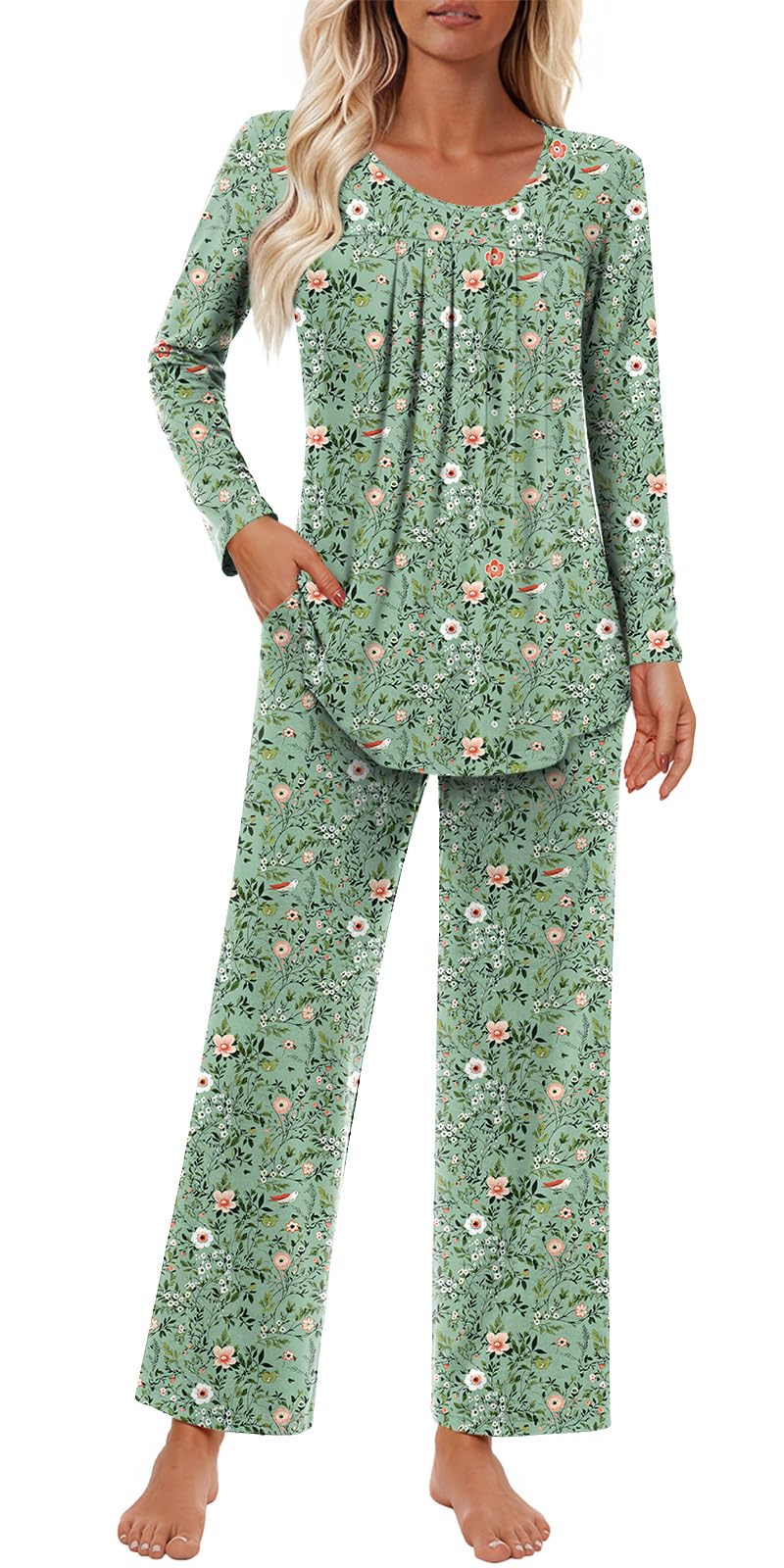 Findsweet Pajama Sets Women 2 Piece Long Sleeve Lounge Pj Sets Fall Outfits