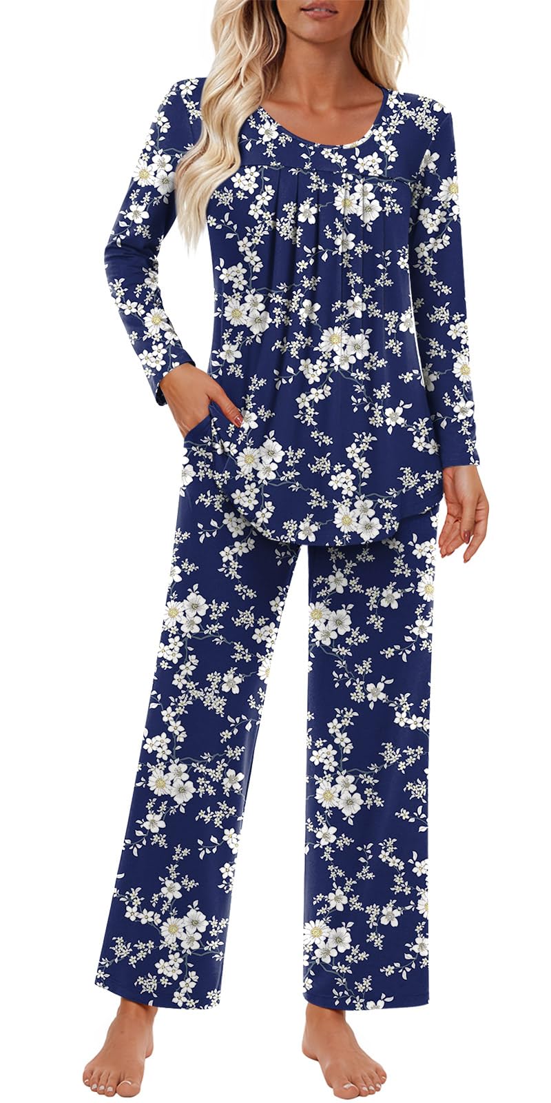 Findsweet Pajama Sets Women 2 Piece Long Sleeve Lounge Pj Sets Fall Outfits