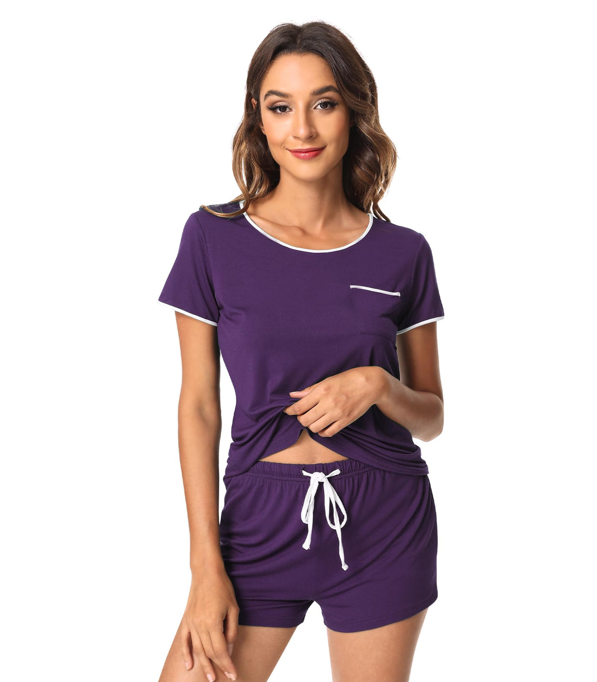 WiWi Bamboo Viscose Womens Pajamas Cooling Sleepwear for Hot Flashes S-4X