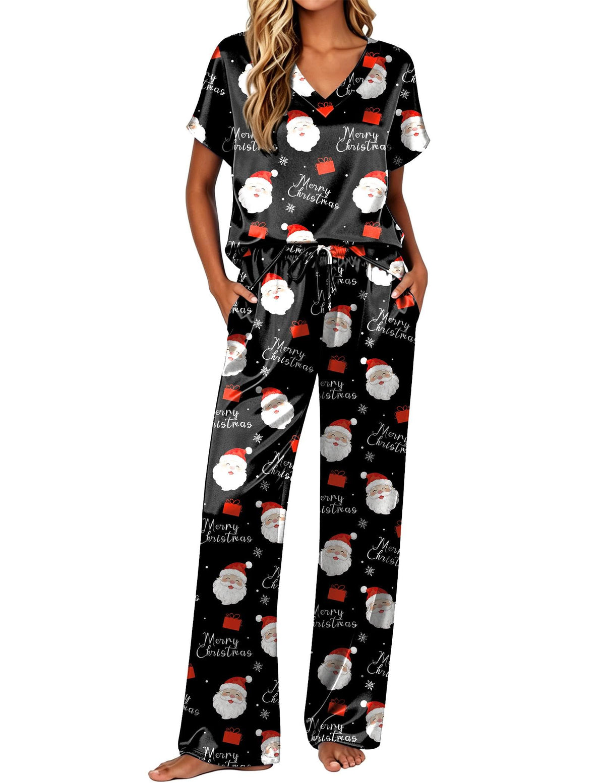 Ekouaer Womens Silk Pajamas Set 2 Piece Satin Pjs Cap Sleeve Loungewear