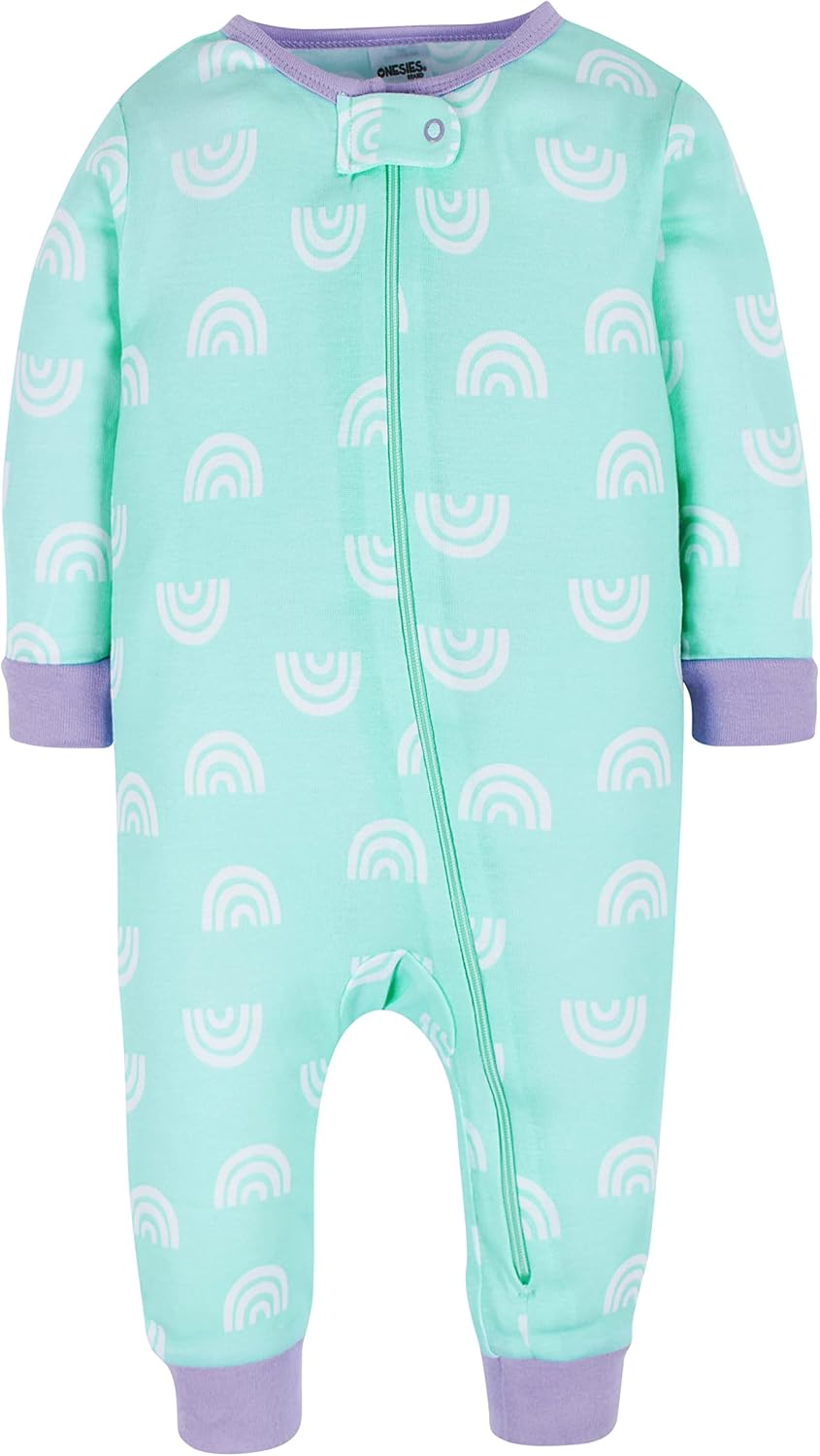 Onesies Brand Baby Girls 3-Pack Snug Fit One Piece Cotton Pajamas