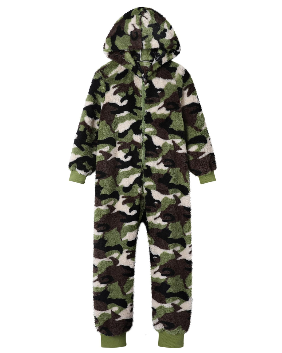 Boys Onesie Pajamas Cute Long Sleeve Fleece Jumpsuit with Hooded Fall