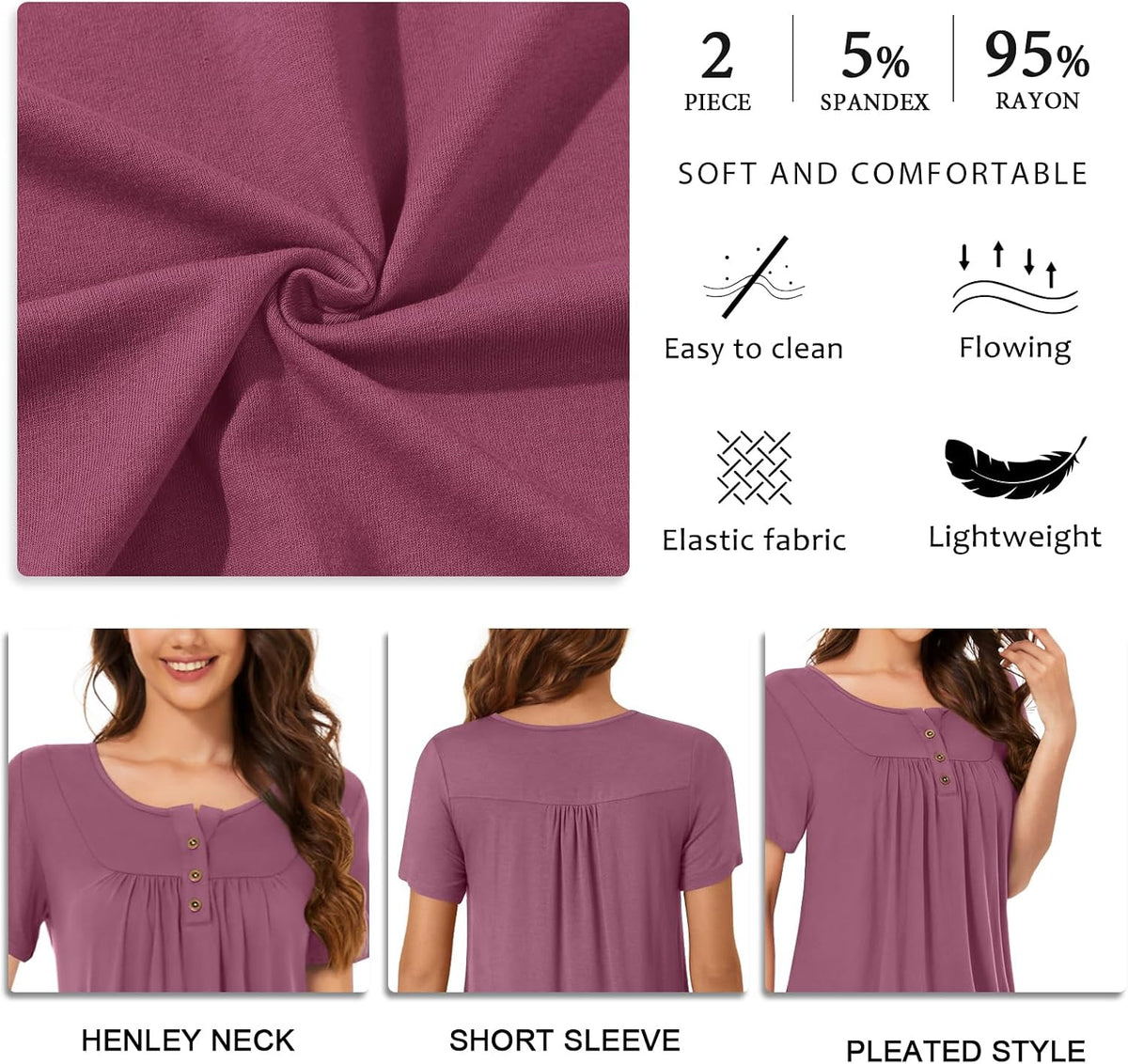 Bestbee Pajamas for Women Set 2 Piece Outfits Soft Sleepwear Ladies Pj Sets