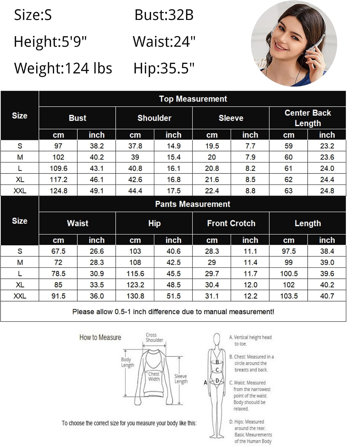 Ekouaer Pajamas for Women Set 2 Piece Sleepwear Comfy Lounge Set S-XXL
