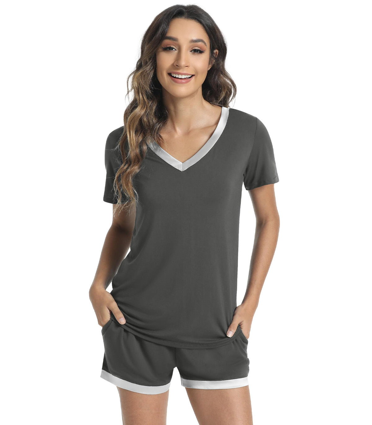 WiWi Bamboo Viscose Womens Pajamas Cooling Sleepwear for Hot Flashes S-4X