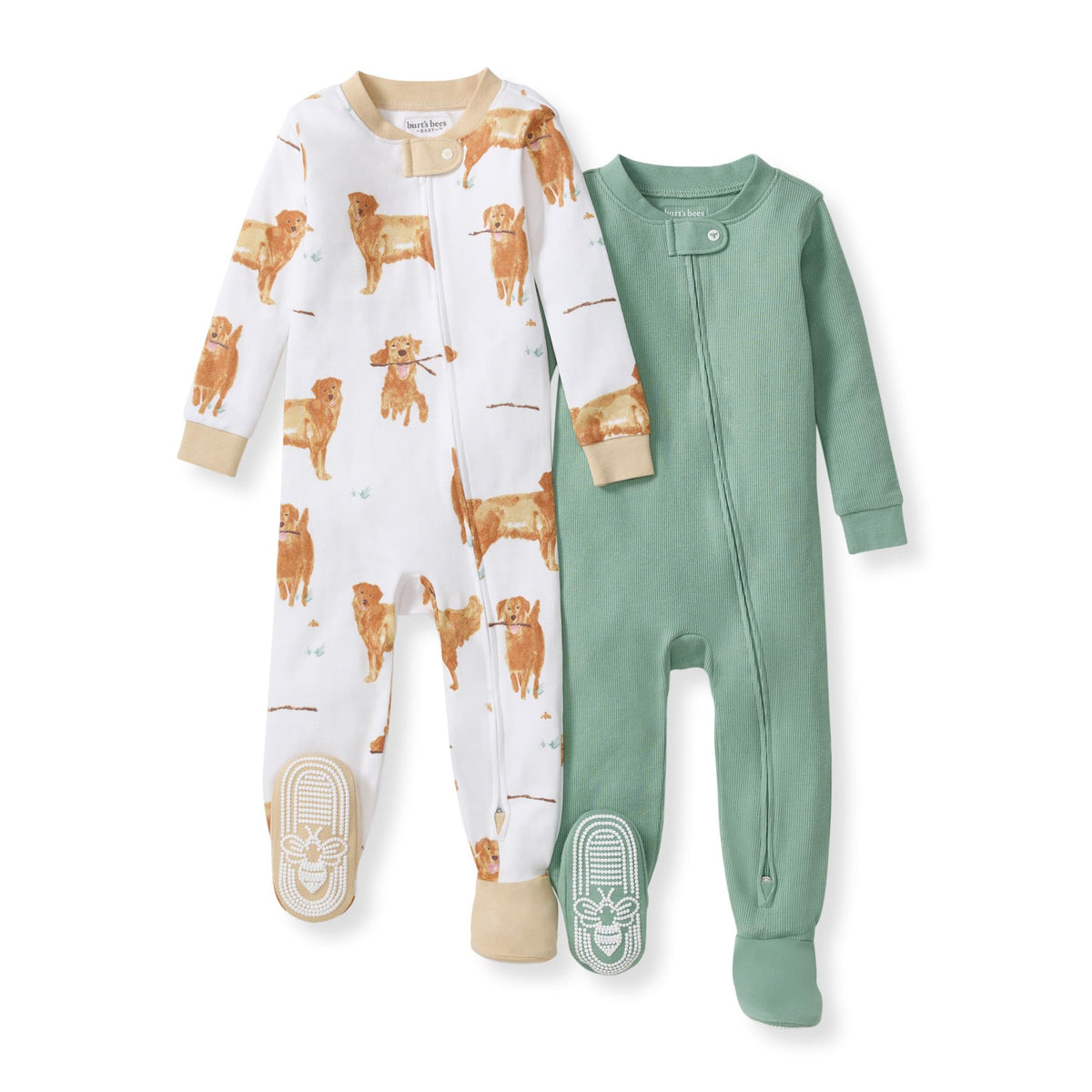 Burt's Bees Baby Boys Organic Cotton, Snug Fit Footed Sleeper Pajamas