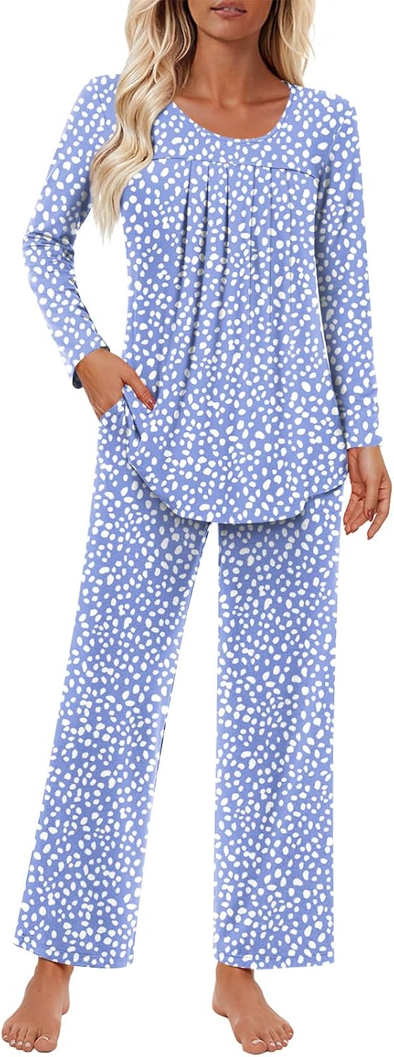 Findsweet Pajama Sets Women 2 Piece Long Sleeve Lounge Pj Sets Fall Outfits