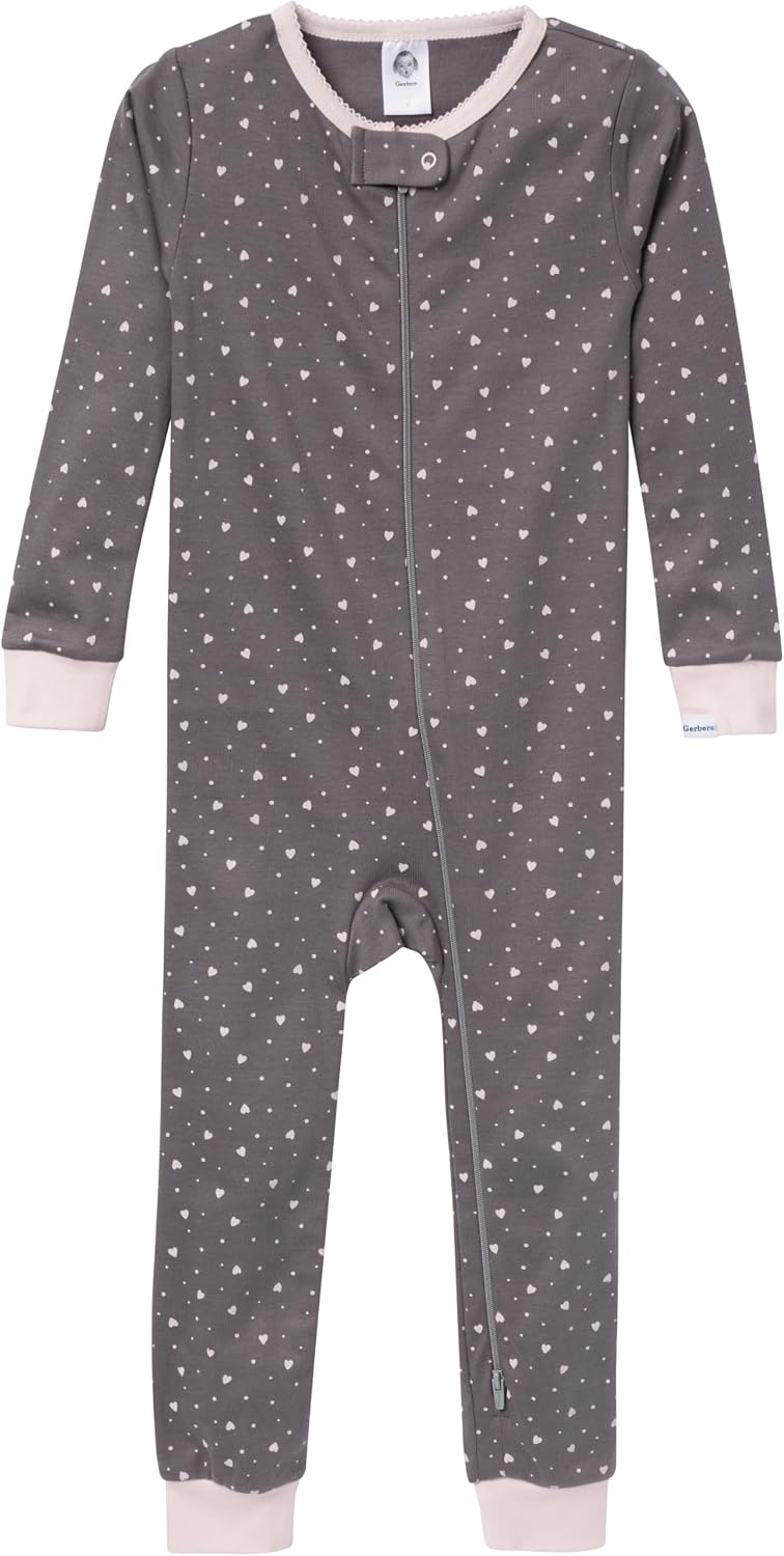 Gerber Baby Girls 3-Pack Snug Fit Footless One Piece Cotton Pajamas