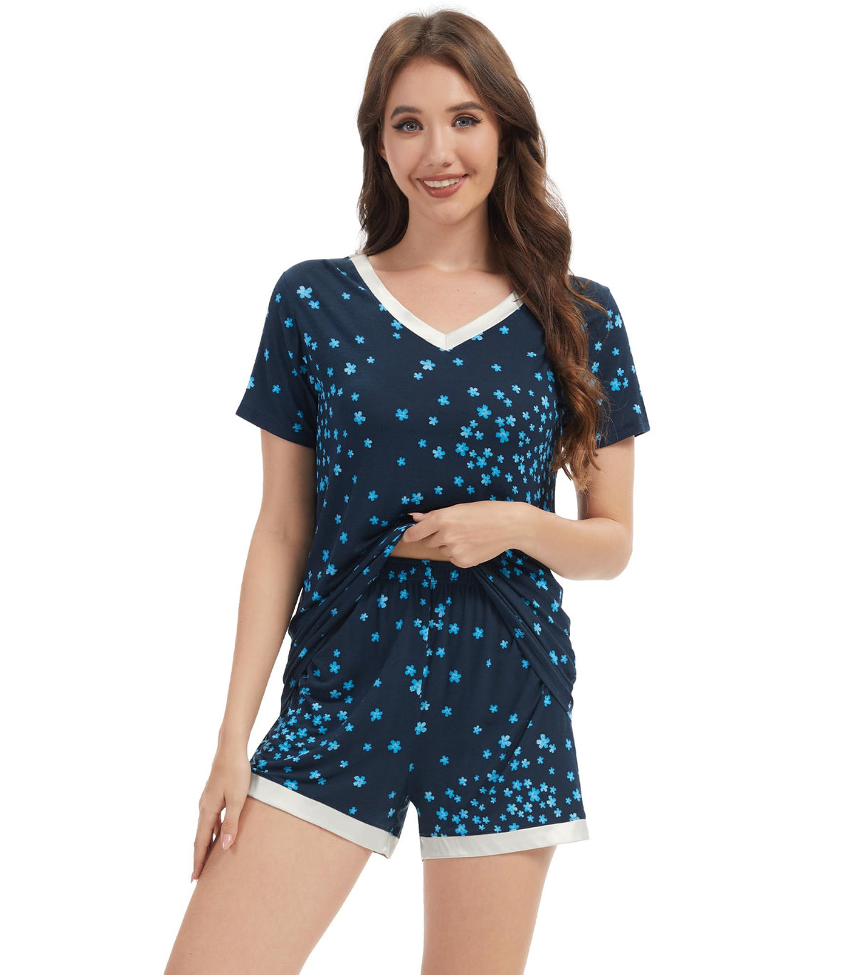 WiWi Bamboo Viscose Womens Pajamas Cooling Sleepwear for Hot Flashes S-4X