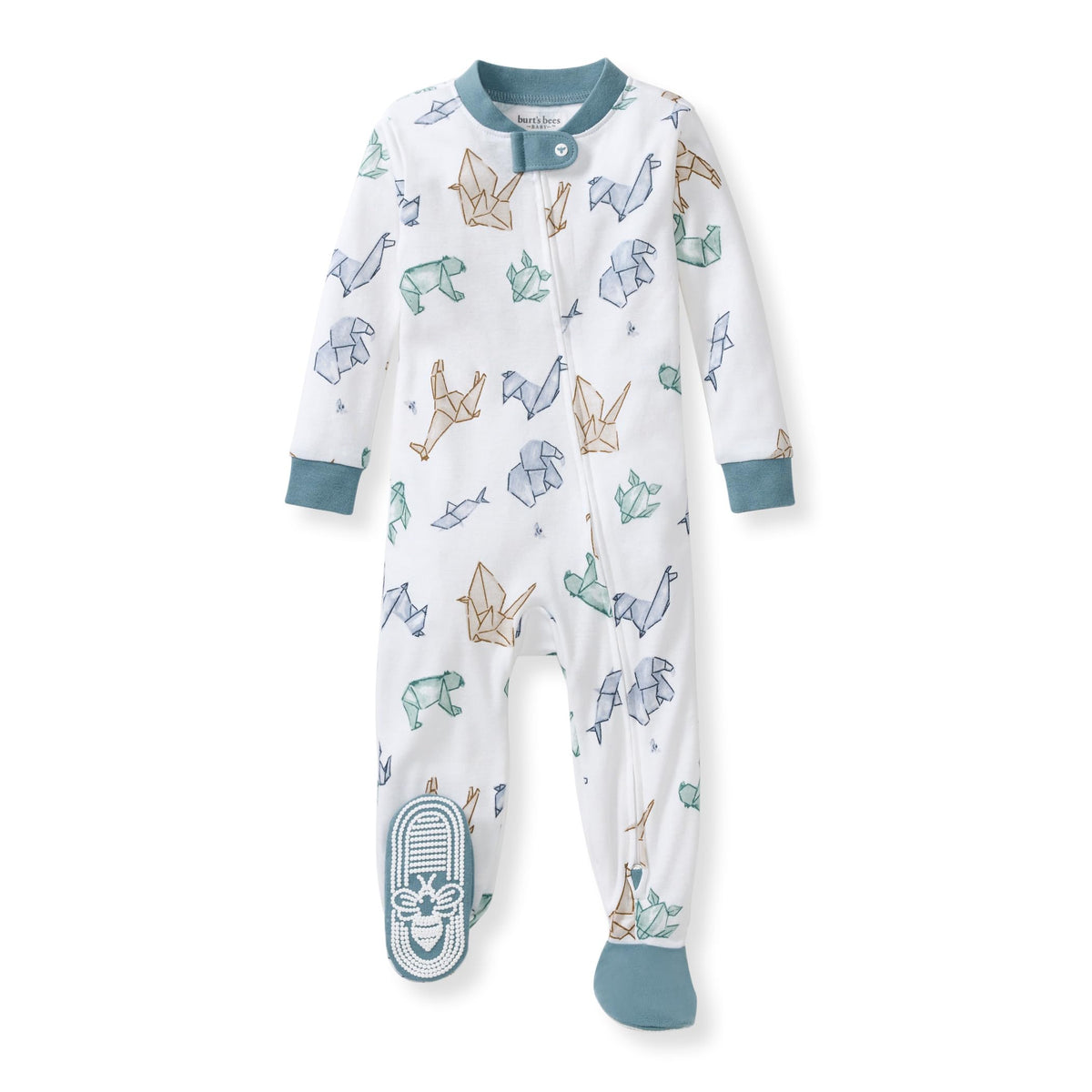 Burt's Bees Baby Boys Organic Cotton, Snug Fit Footed Sleeper Pajamas
