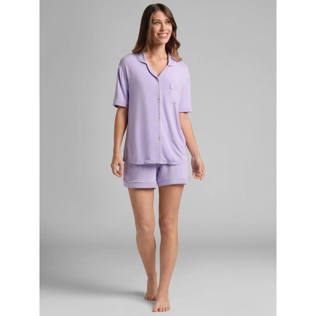 Comfrt | Luna Lounge Short Sleeve PJ Set | Jersey Knit Short Sleeve Matching Pajama Set