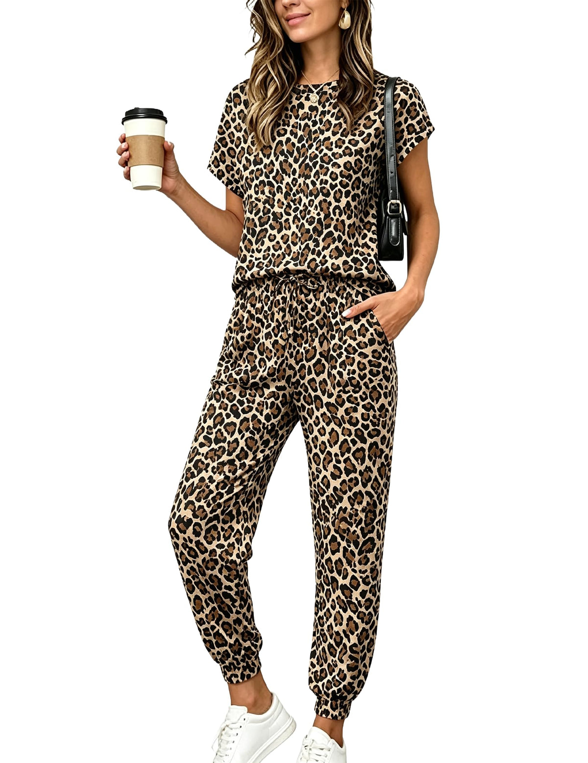Ekouaer Womens Pajama Sets 100% Cotton Pjs 2 Piece Jogger Pants Lounge Sets