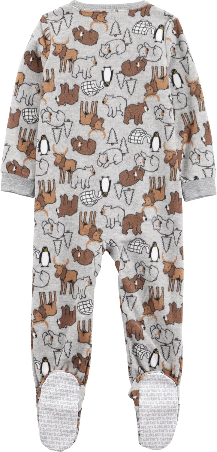 Simple Joys by Carter's Baby Boys Loose-Fit Flame Resistant Fleece Footed Pajamas