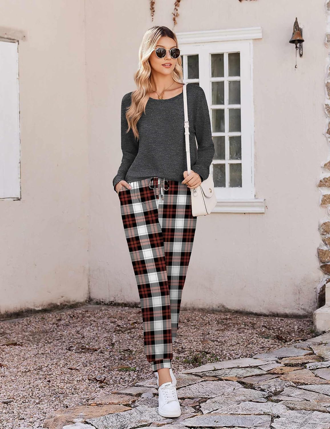 Ekouaer Pajamas for Women Set 2 Piece Long Sleeve Pjs Casual Lounge Sets