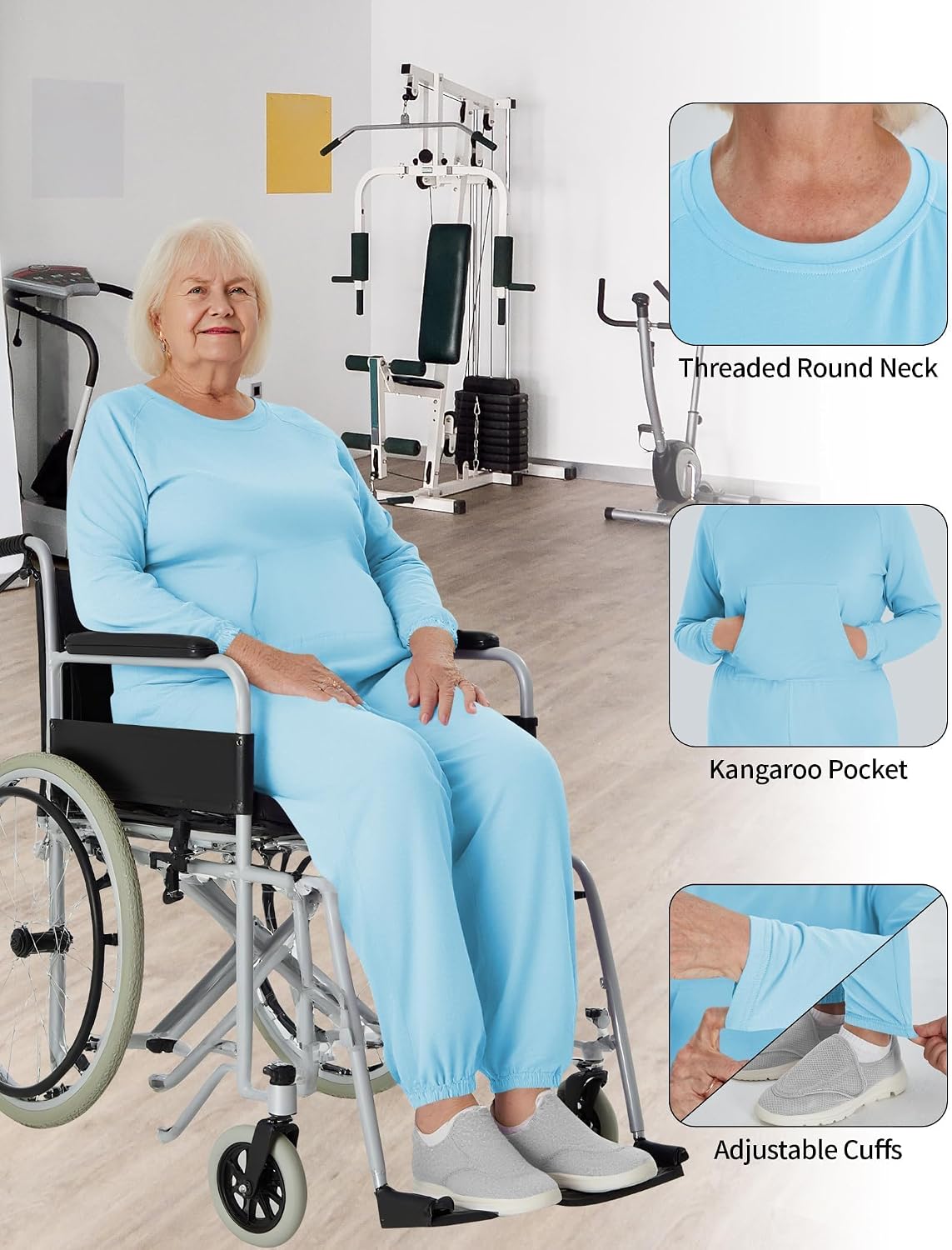 Adaptive Clothing for Women Anti-Strip Back-Zip Jumpsuit for Elderly Women