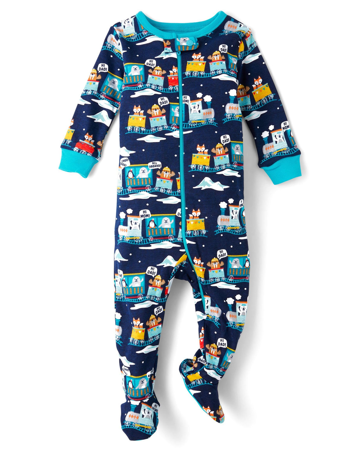 The Children's Place Baby Boys' And Toddler Long Sleeve 100% Cotton Zip-front One Piece Footed Pajama
