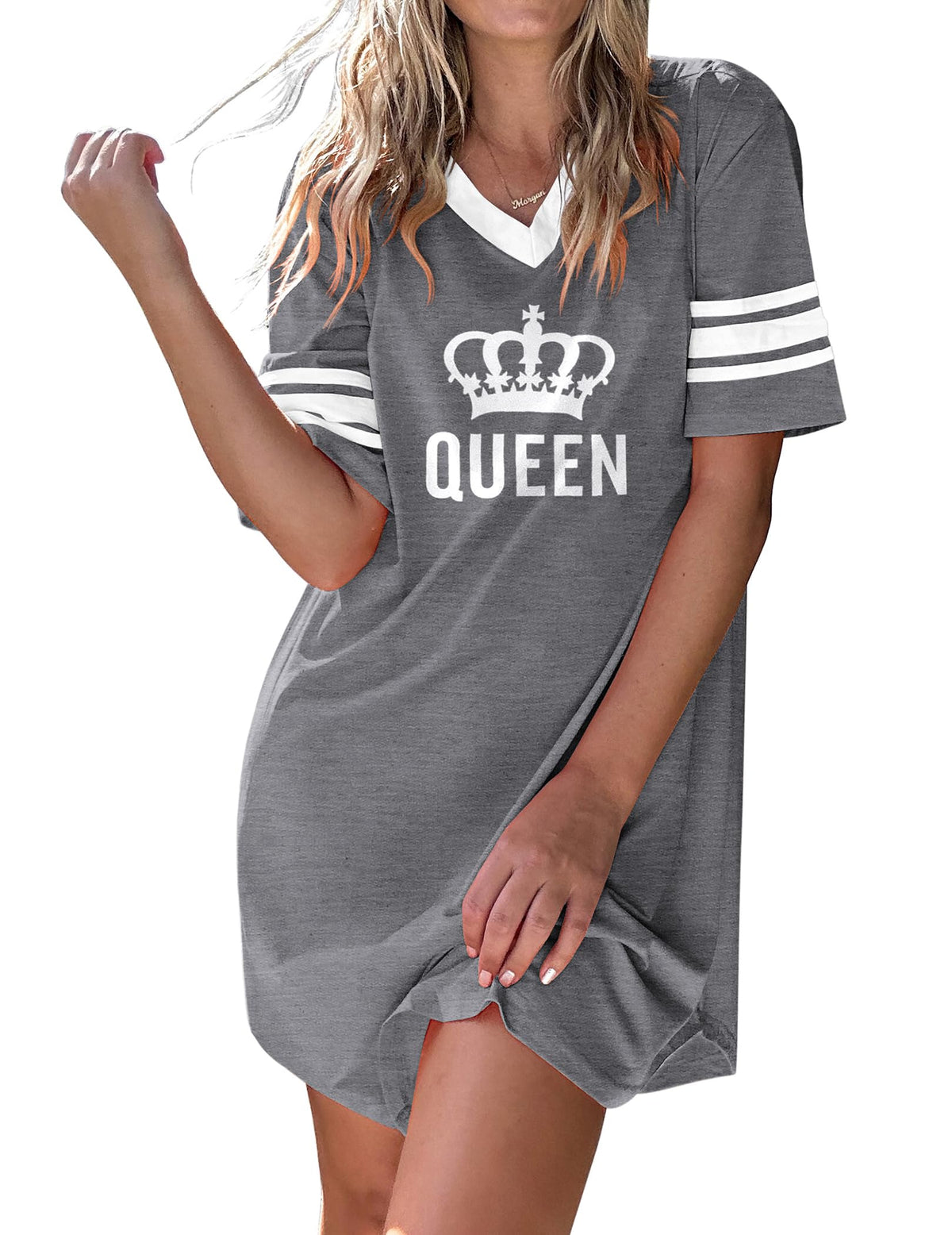 Ekouaer Nightgowns for Women Cotton Night Gowns Short Sleeve Sleepwear